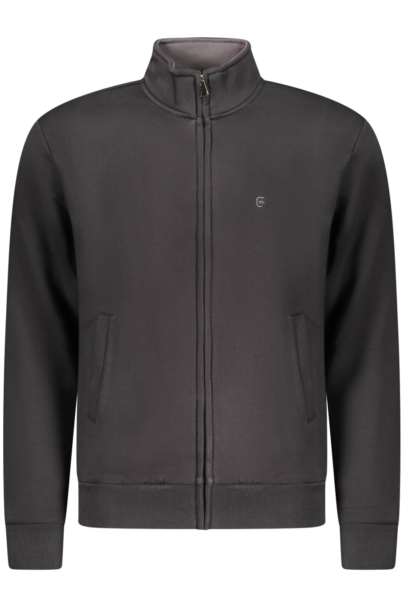 COVERI MOVING MEN'S BLACK ZIP-UP SWEATSHIRT