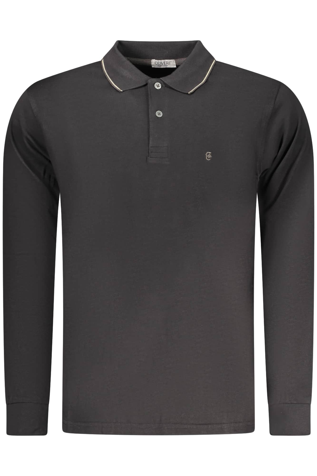 COVERI MOVING MEN'S LONG-SLEEVE POLO SHIRT BLACK