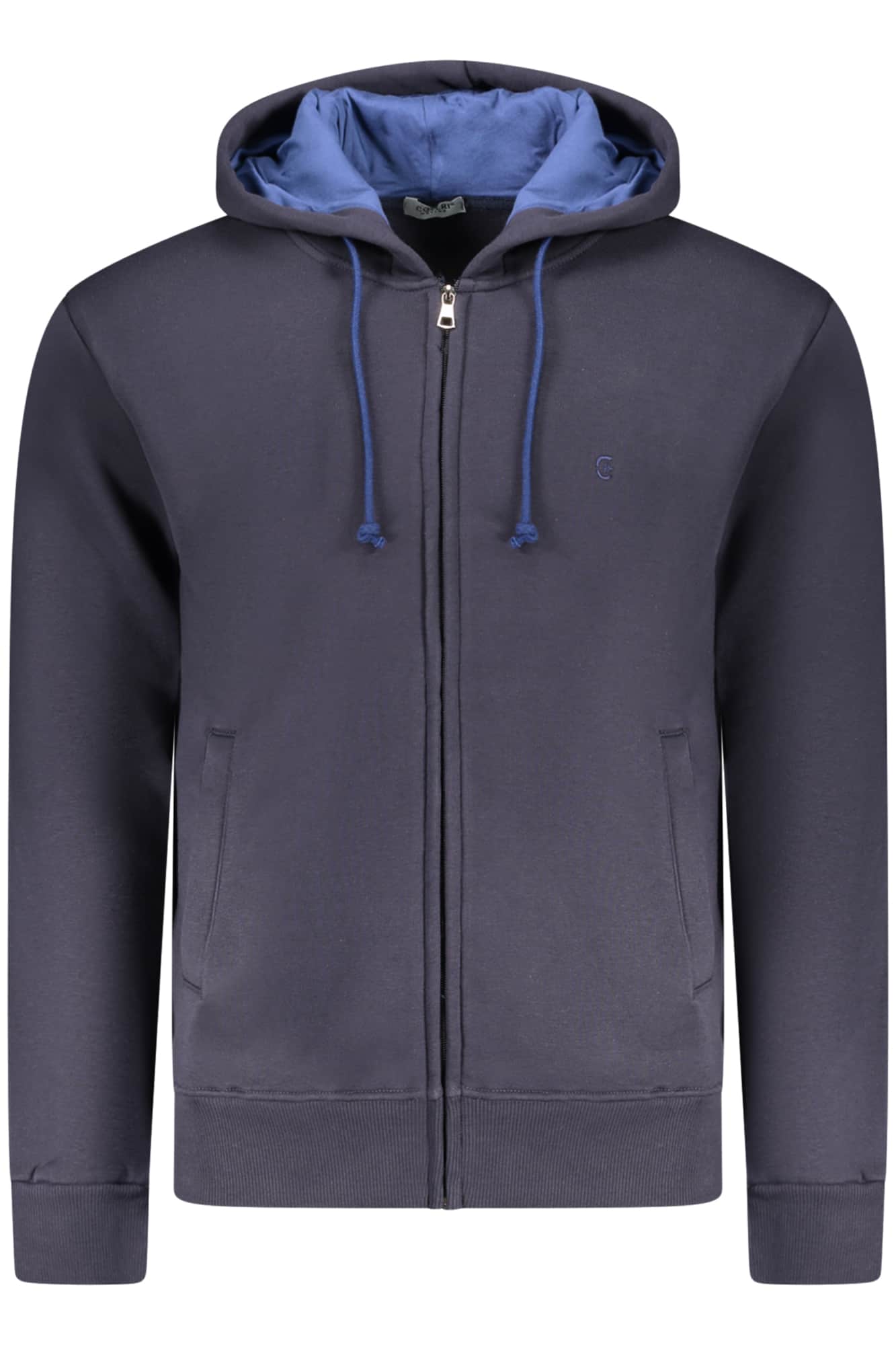 COVERI MOVING MEN'S BLUE ZIP-UP SWEATSHIRT