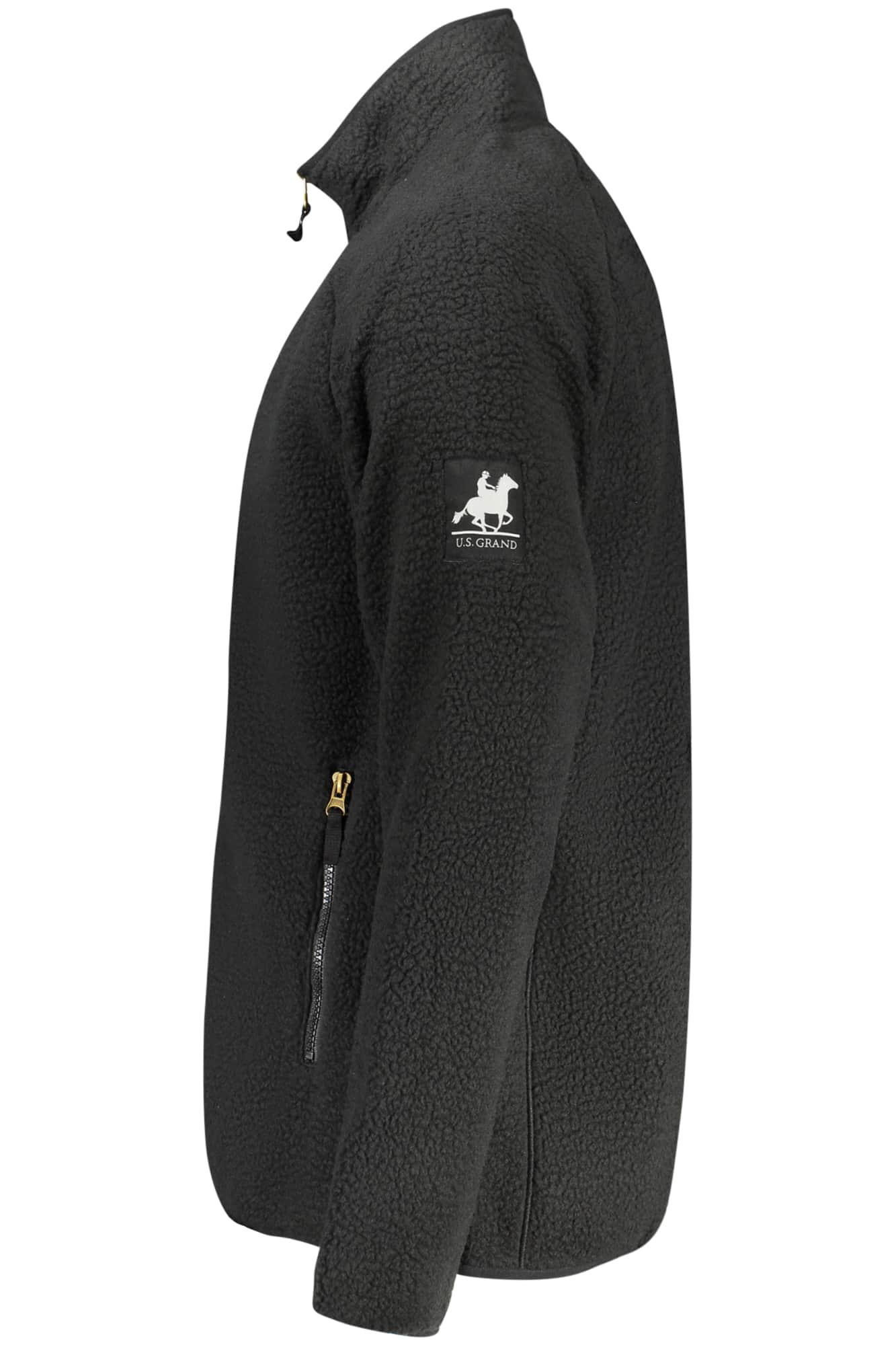 US GRAND MEN'S BLACK ZIP-UP SWEATSHIRT