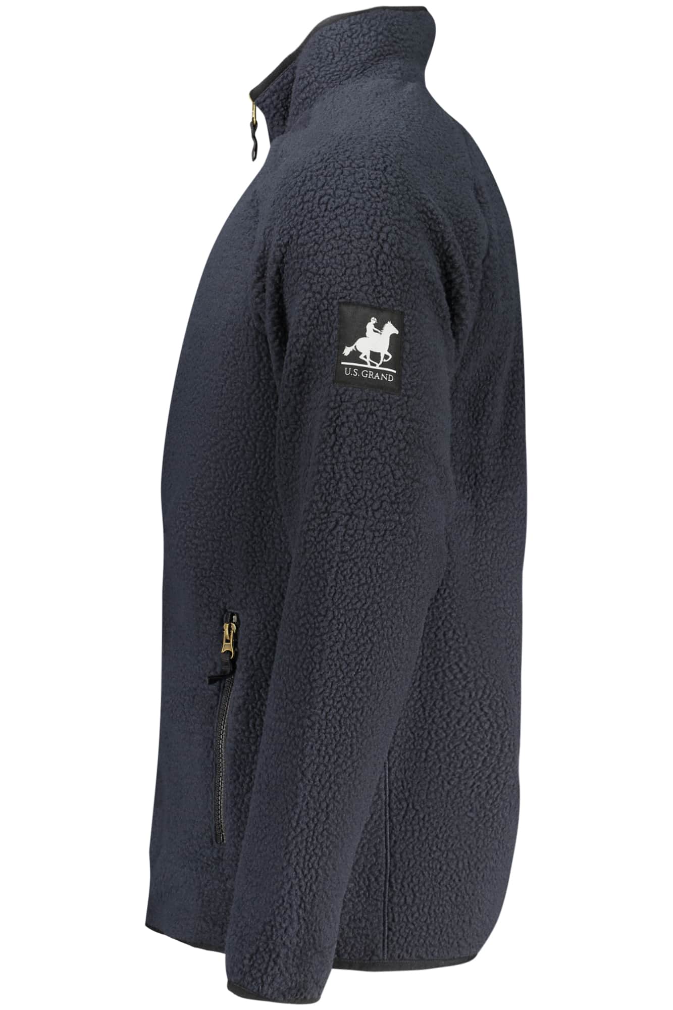 US GRAND MEN'S BLACK ZIP-UP SWEATSHIRT