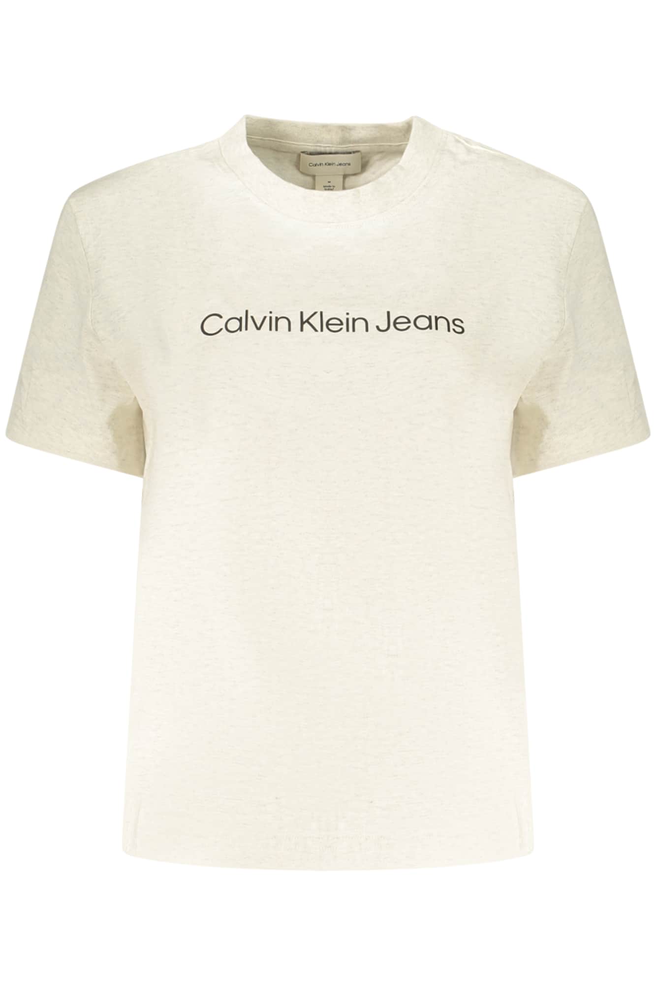 CALVIN KLEIN DAMES KORTE MOUW T-SHIRT BEIGE
