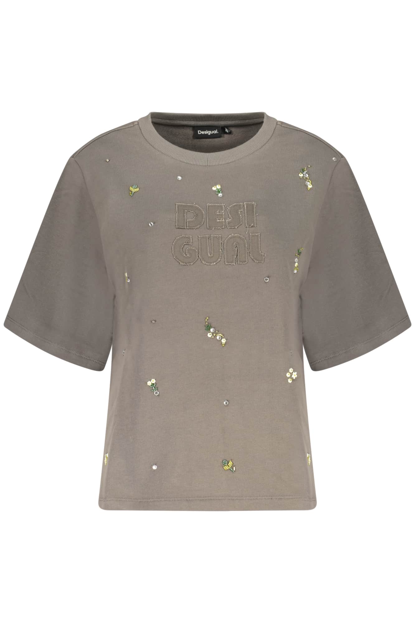 DESIGUAL WOMEN'S GRAY ZIP-UP SWEATSHIRT