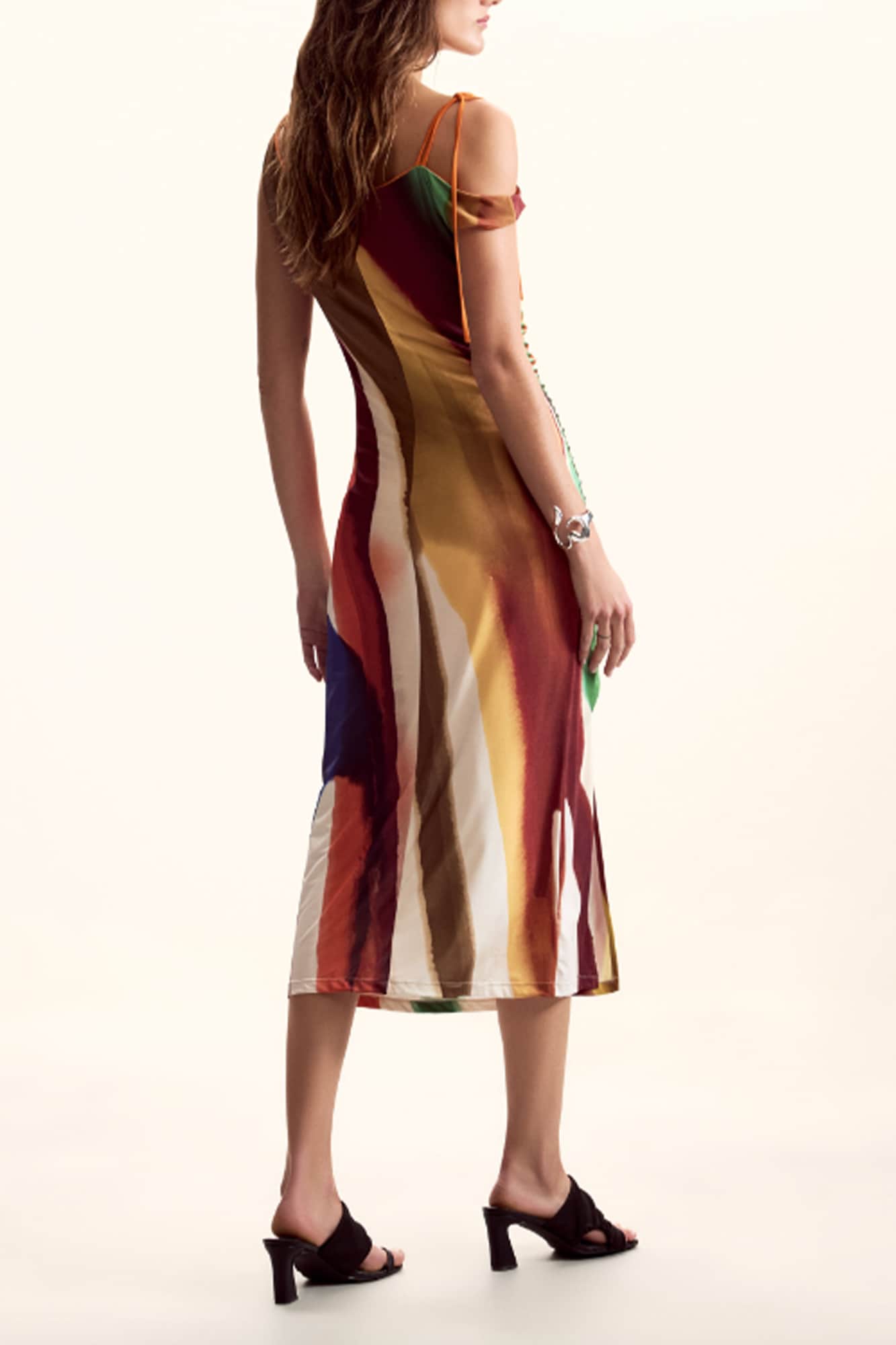 DESIGUAL WOMEN'S LONG DRESS IN BROWN