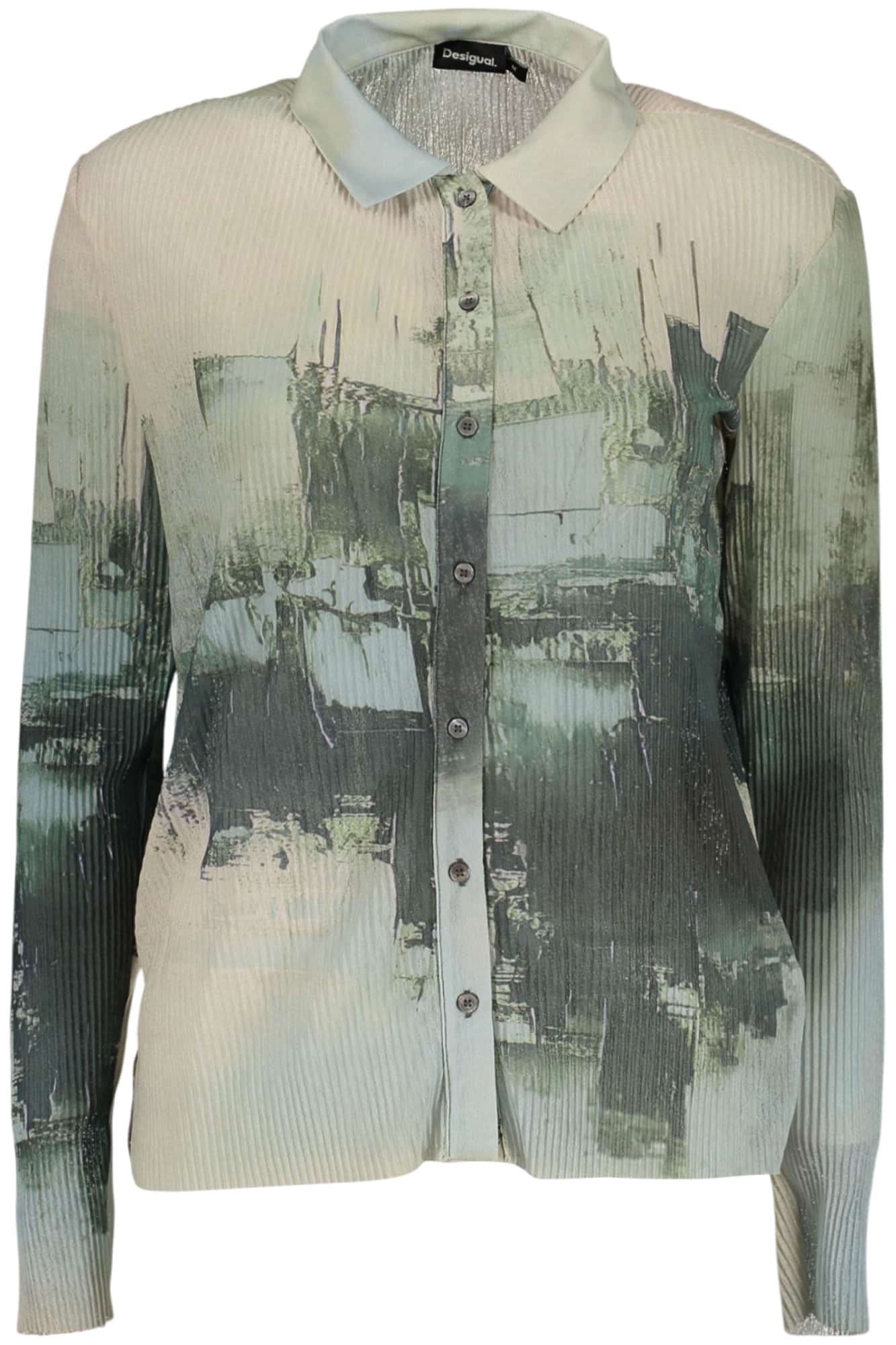 DESIGUAL WOMEN'S LONG-SLEEVED SHIRT, GREEN