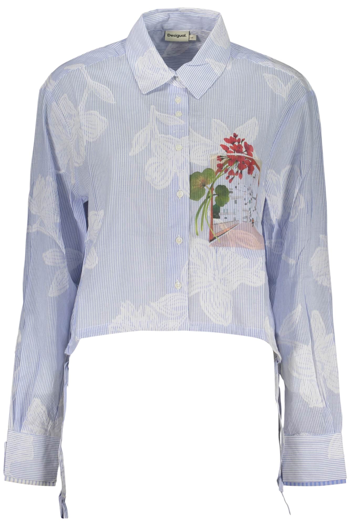 DESIGUAL WOMEN'S LONG-SLEEVED SHIRT, BLUE