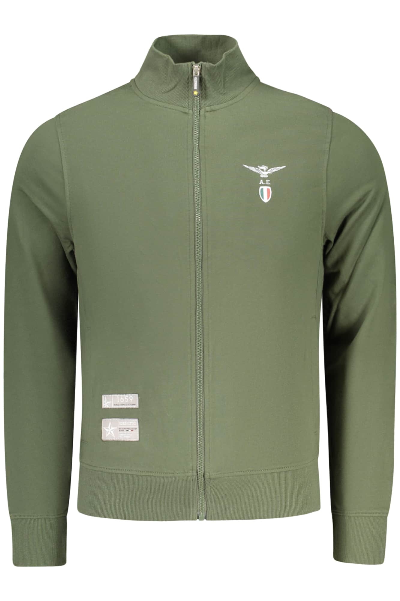 MILITARY ACADEMY MEN'S GREEN ZIP-UP SWEATSHIRT