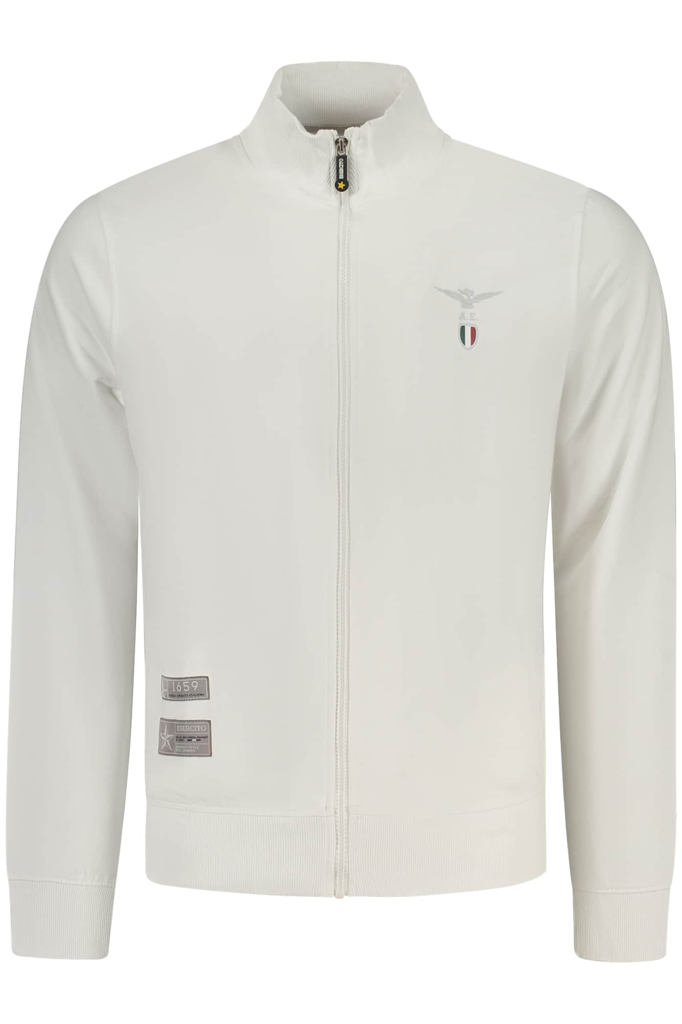 MILITARY ACADEMY MEN'S WHITE ZIP-UP SWEATSHIRT