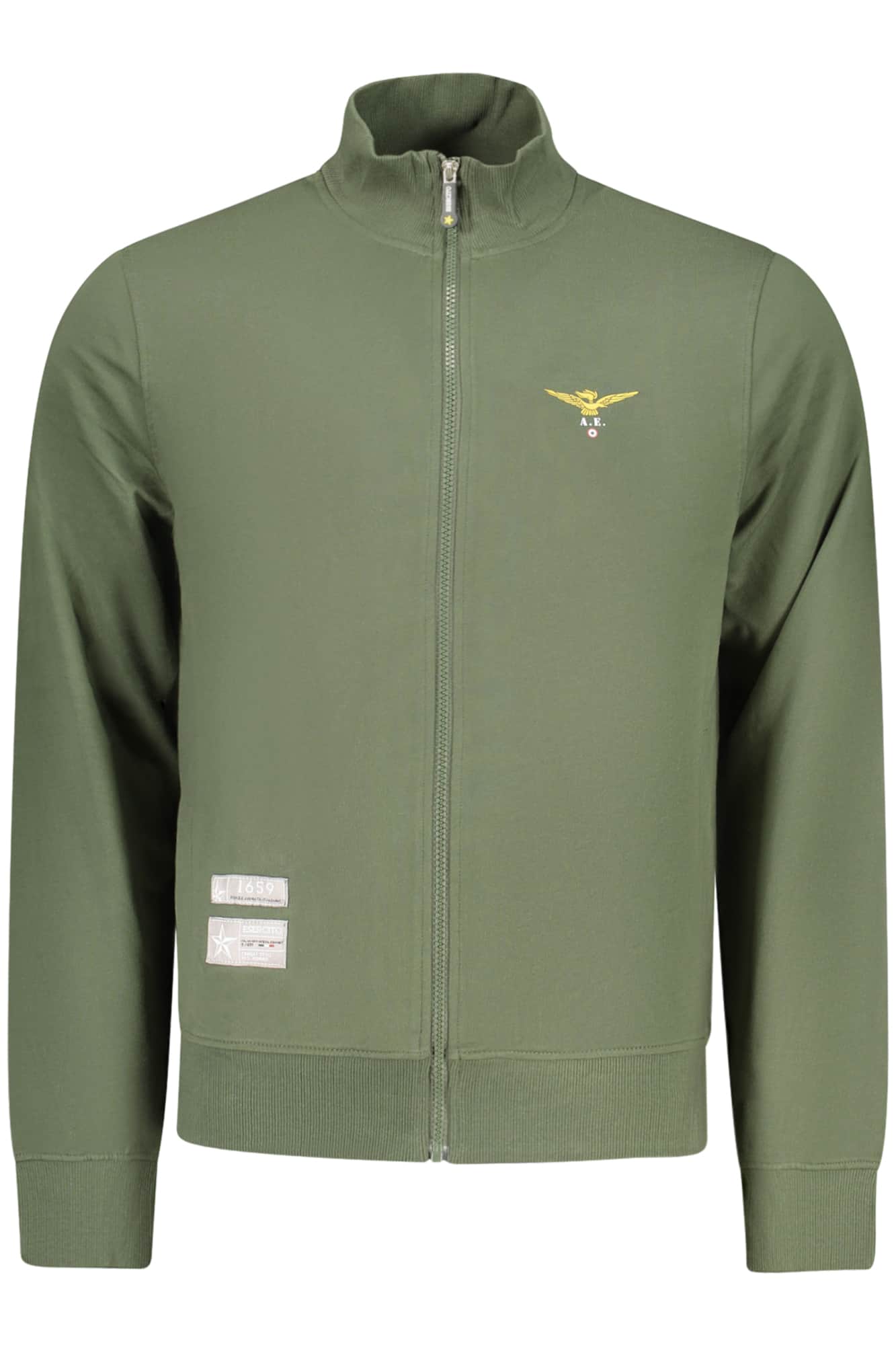 MILITARY ACADEMY MEN'S GREEN ZIP-UP SWEATSHIRT