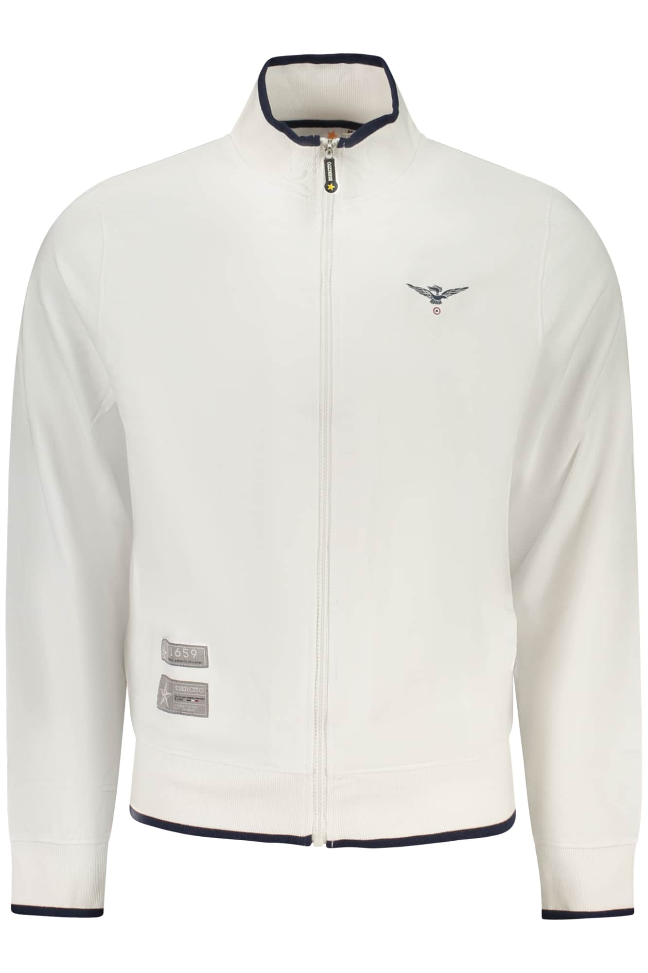 MILITARY ACADEMY MEN'S WHITE ZIP-UP SWEATSHIRT