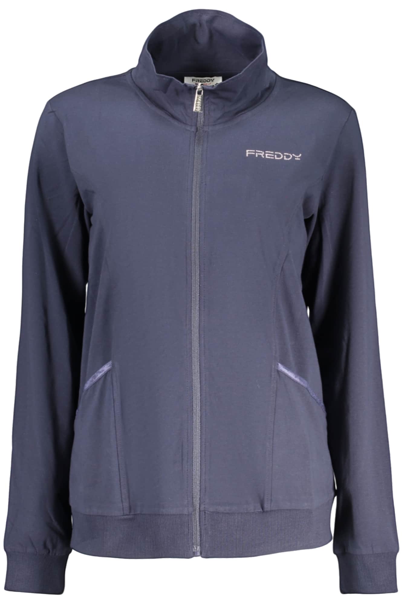 FREDDY WOMEN'S BLUE ZIP-UP SWEATSHIRT