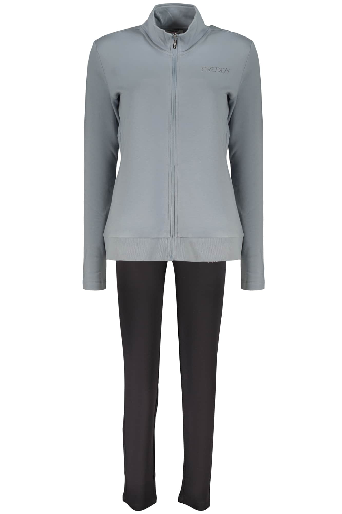 FREDDY WOMEN'S LIGHT BLUE ZIP-UP SWEATSHIRT