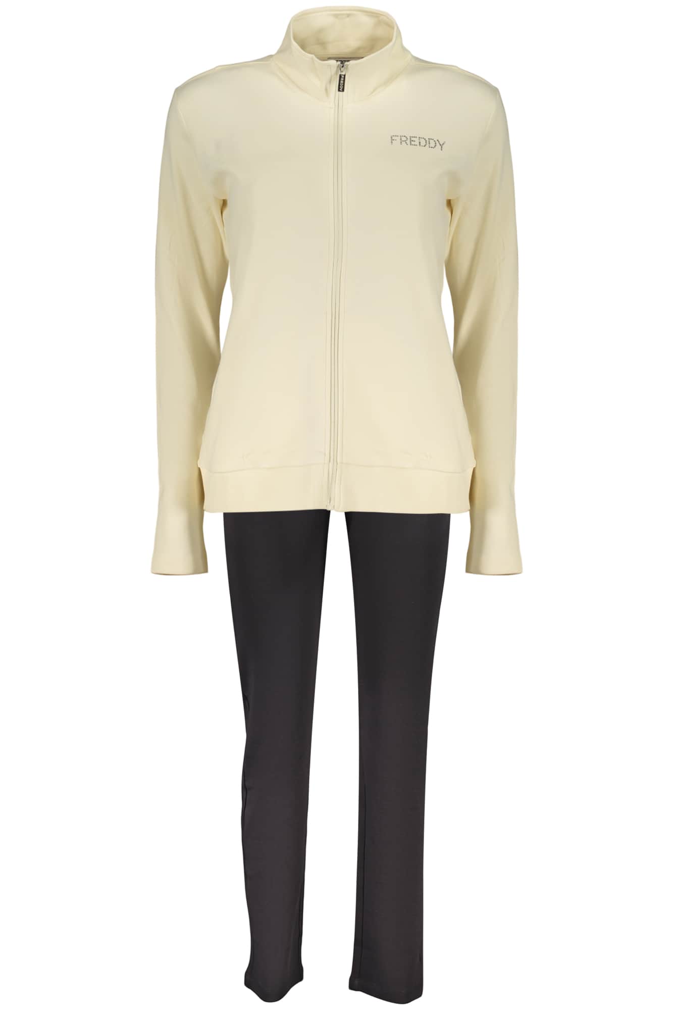 FREDDY WOMEN'S BEIGE ZIP-UP SWEATSHIRT