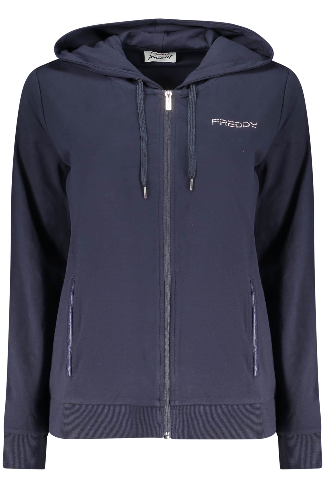 FREDDY WOMEN'S BLUE ZIP-UP SWEATSHIRT