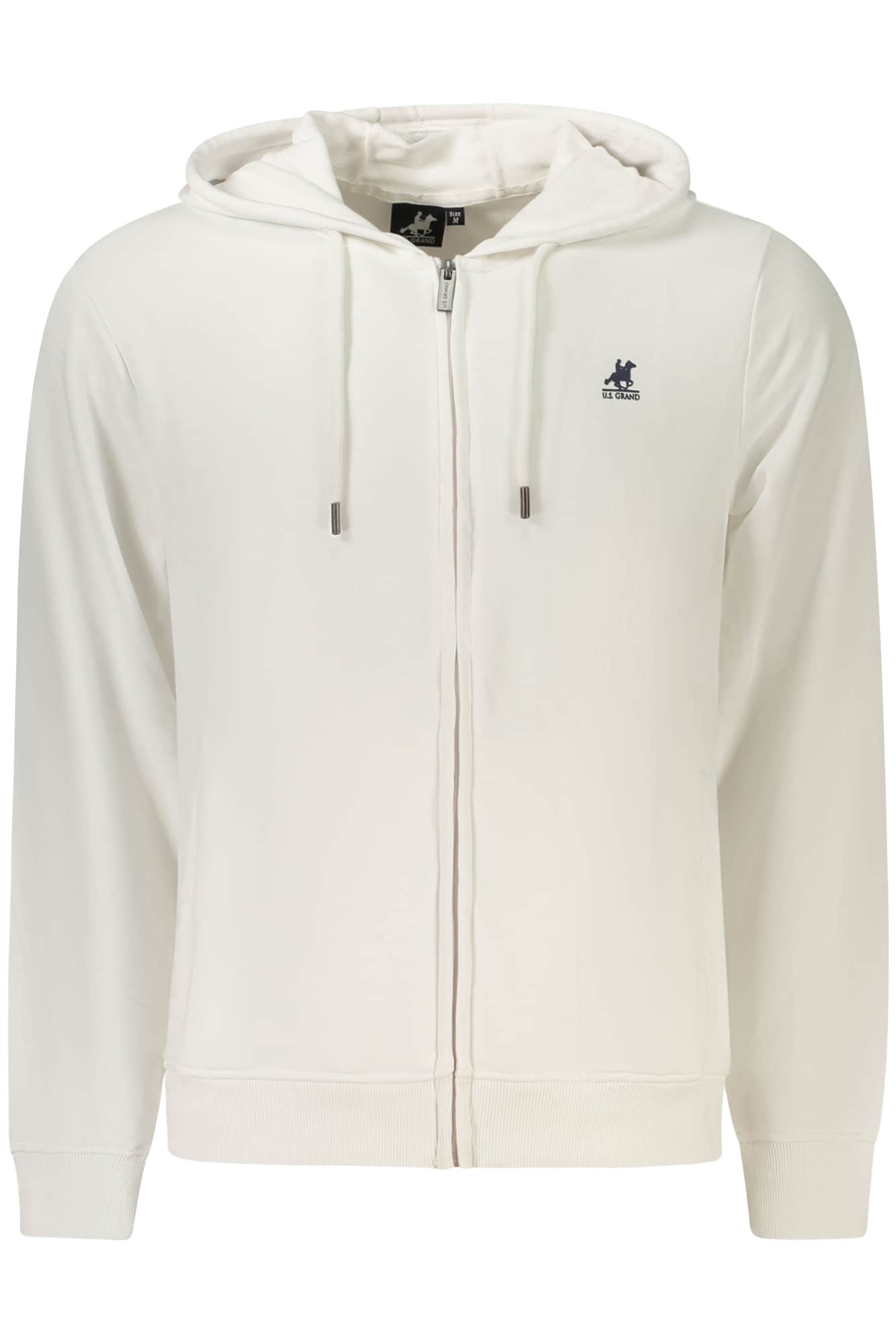 US GRAND MEN'S WHITE ZIP-UP SWEATSHIRT