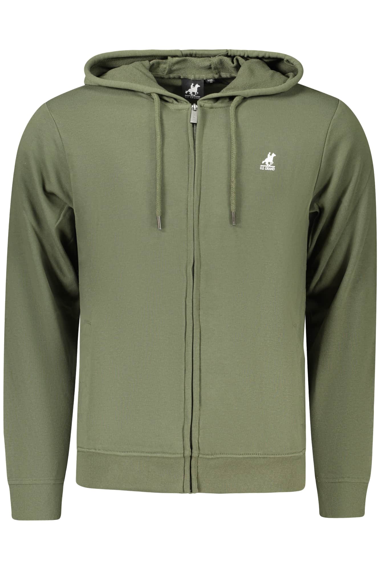 US GRAND MEN'S GREEN ZIP-UP SWEATSHIRT