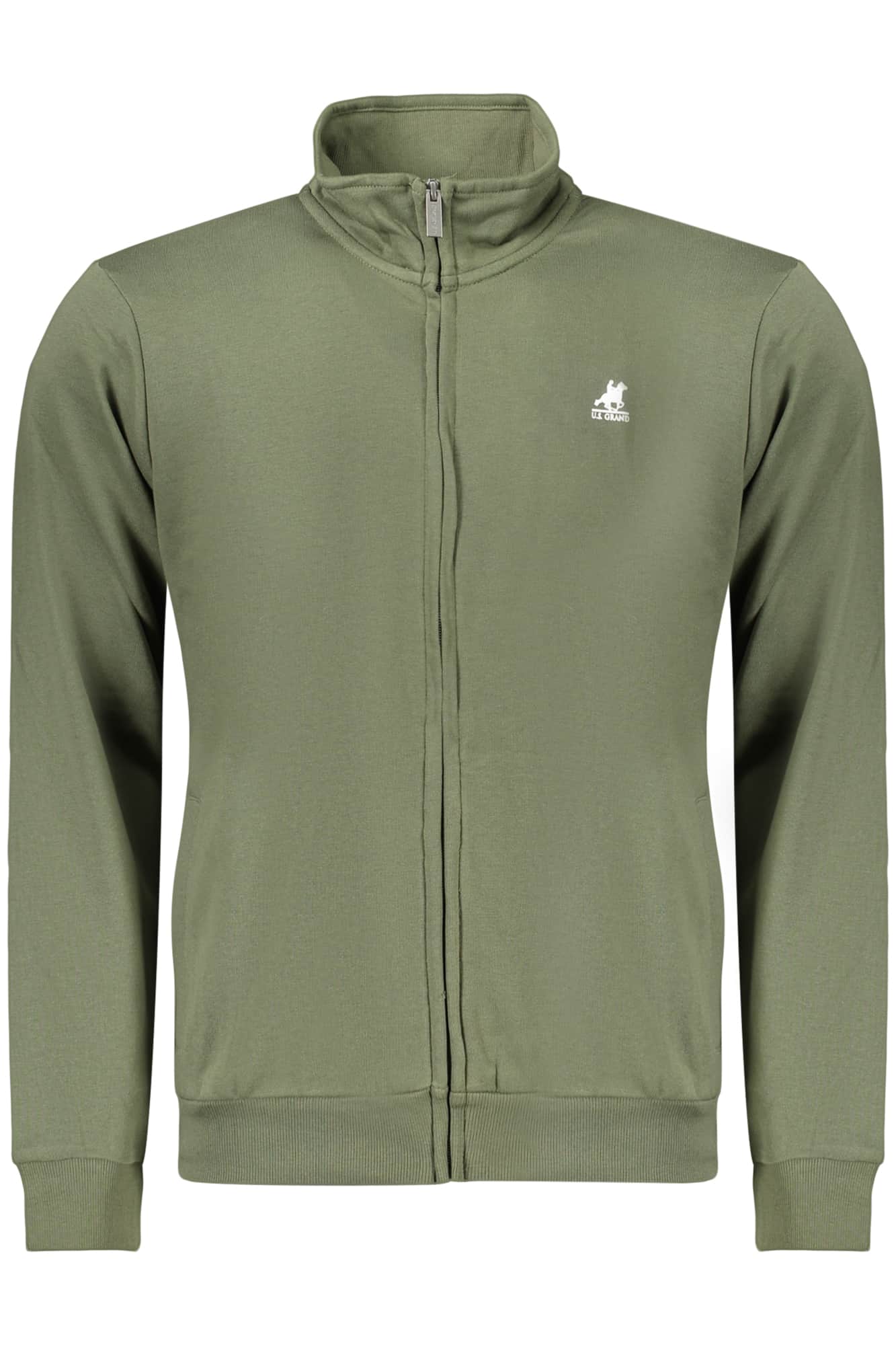 US GRAND MEN'S GREEN ZIP-UP SWEATSHIRT