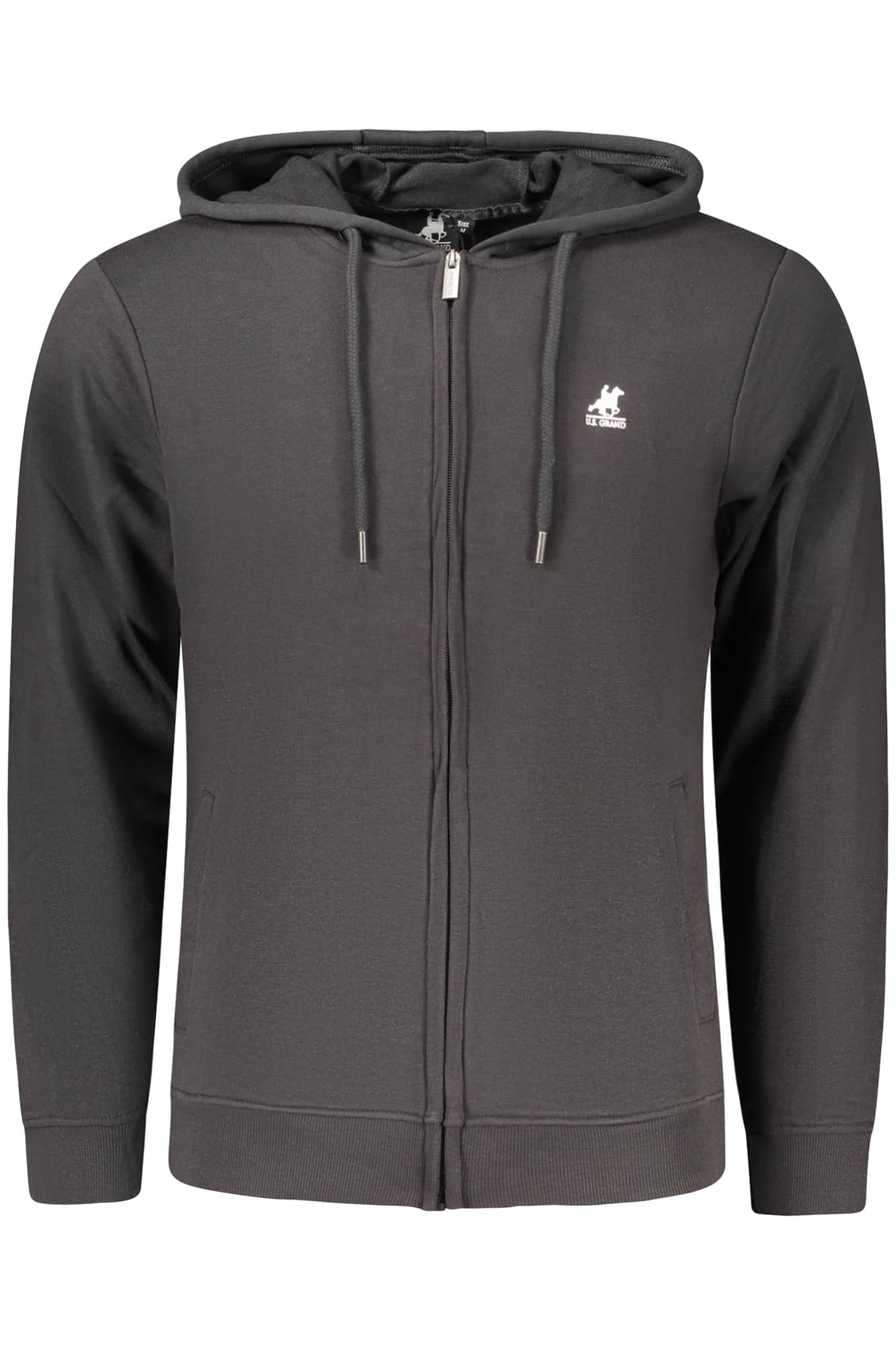 US GRAND MEN'S BLACK ZIP-UP SWEATSHIRT