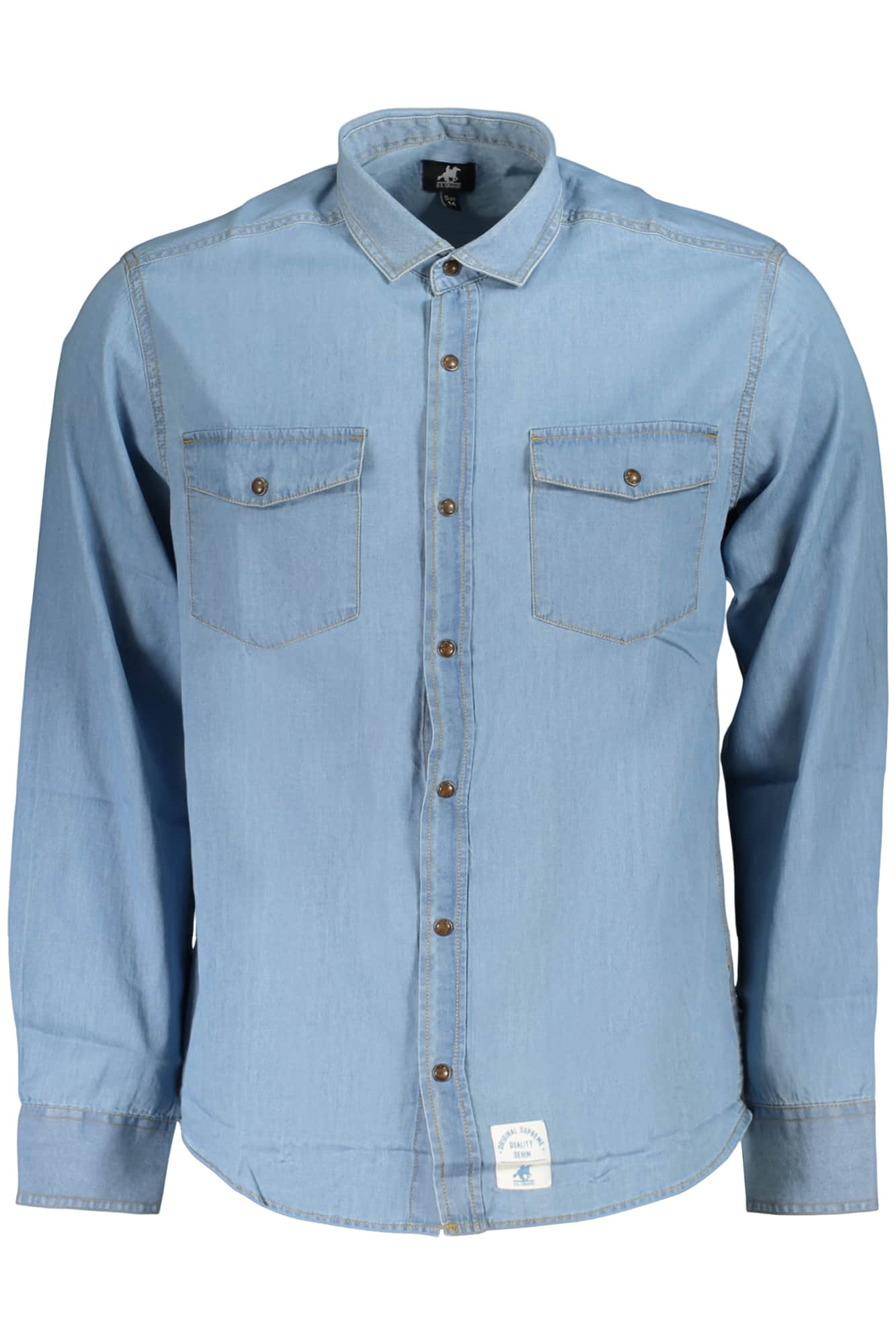 US GRAND MEN'S LONG-SLEEVED SHIRT, BLUE