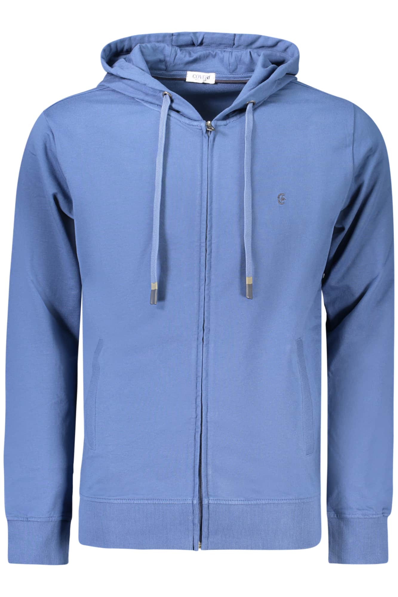 COVERI MOVING MEN'S BLUE ZIP-UP SWEATSHIRT