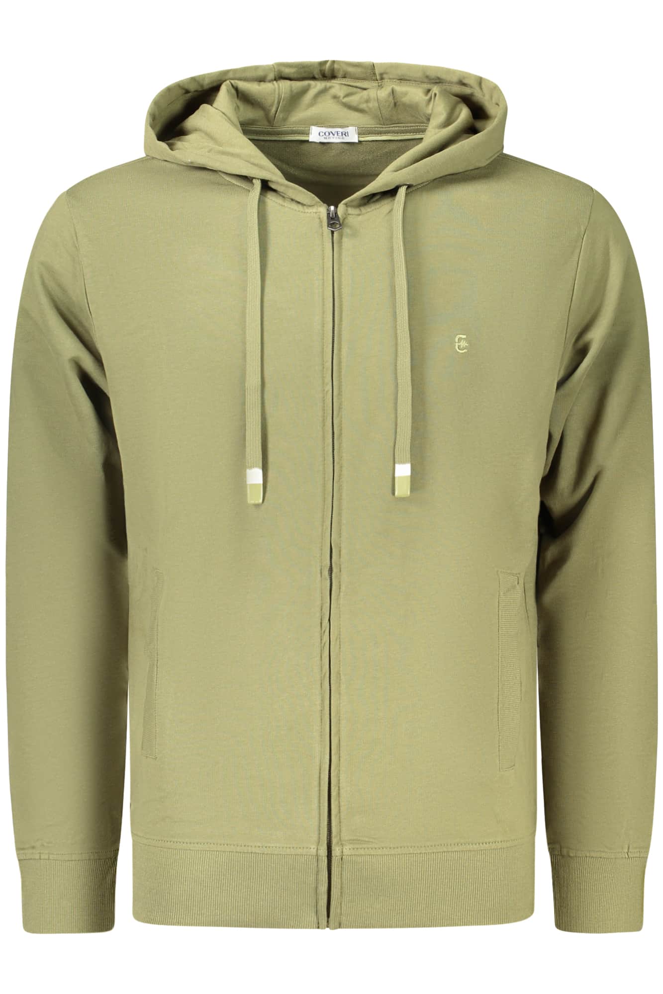 COVERI MOVING MEN'S ZIP-UP SWEATSHIRT GREEN