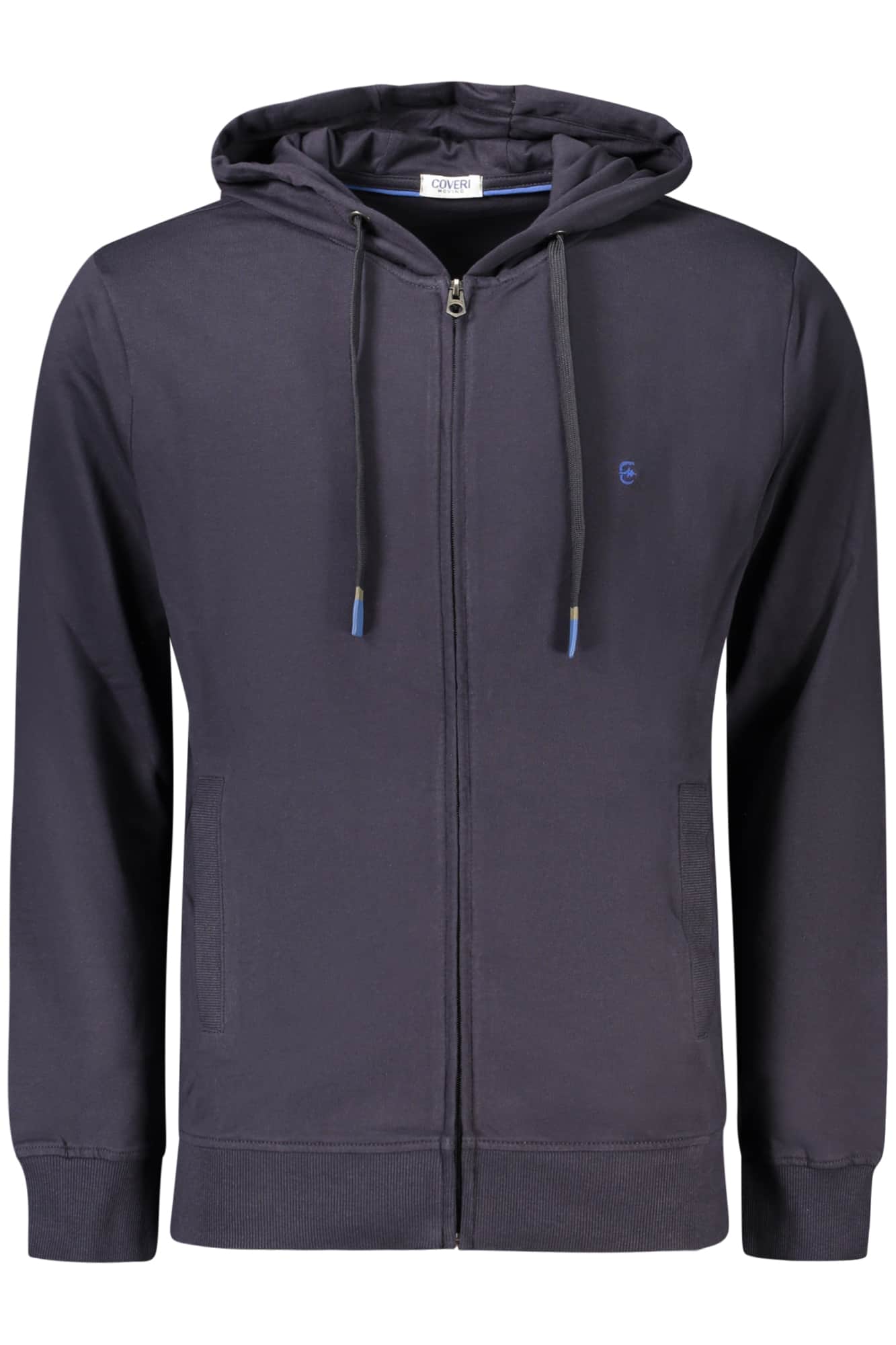 COVERI MOVING MEN'S BLUE ZIP-UP SWEATSHIRT