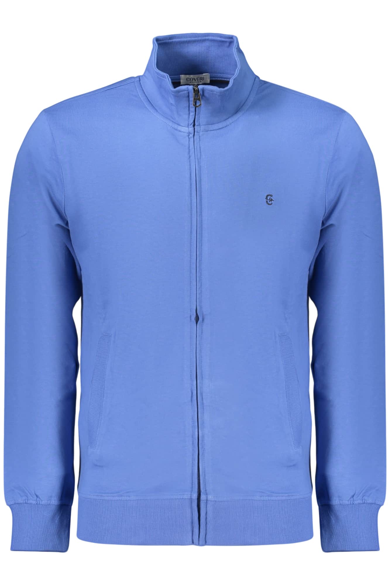 COVERI MOVING MEN'S BLUE ZIP-UP SWEATSHIRT