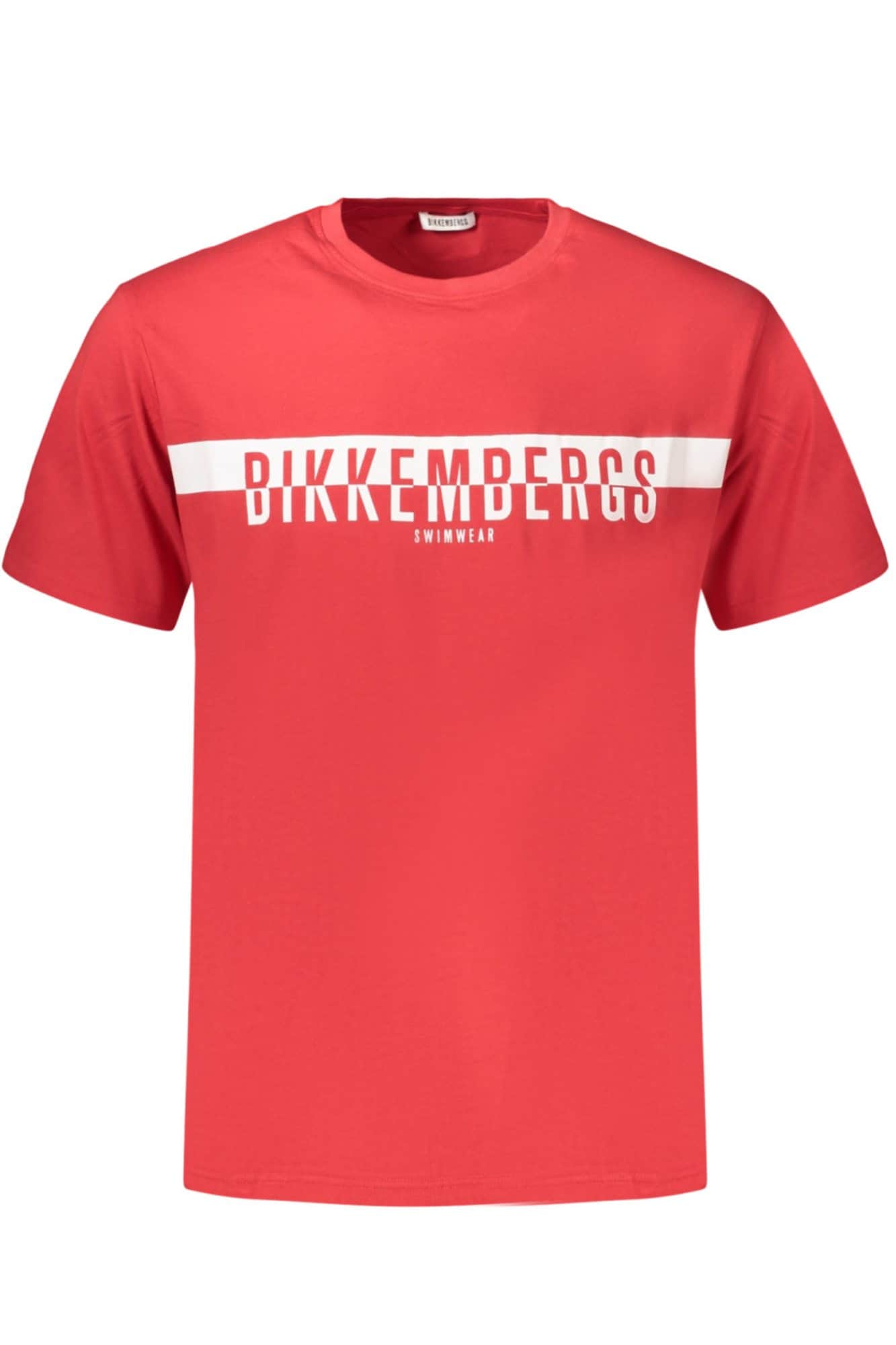 BIKKEMBERGS MEN'S SHORT-SLEEVED T-SHIRT, RED