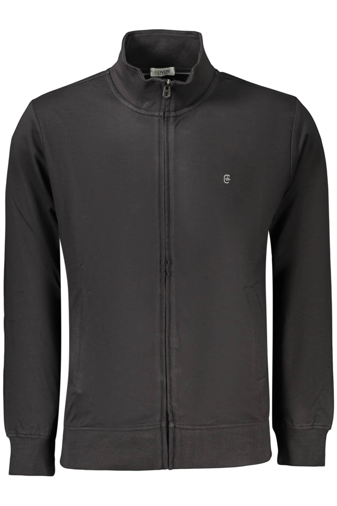 COVERI MOVING MEN'S BLACK ZIP-UP SWEATSHIRT