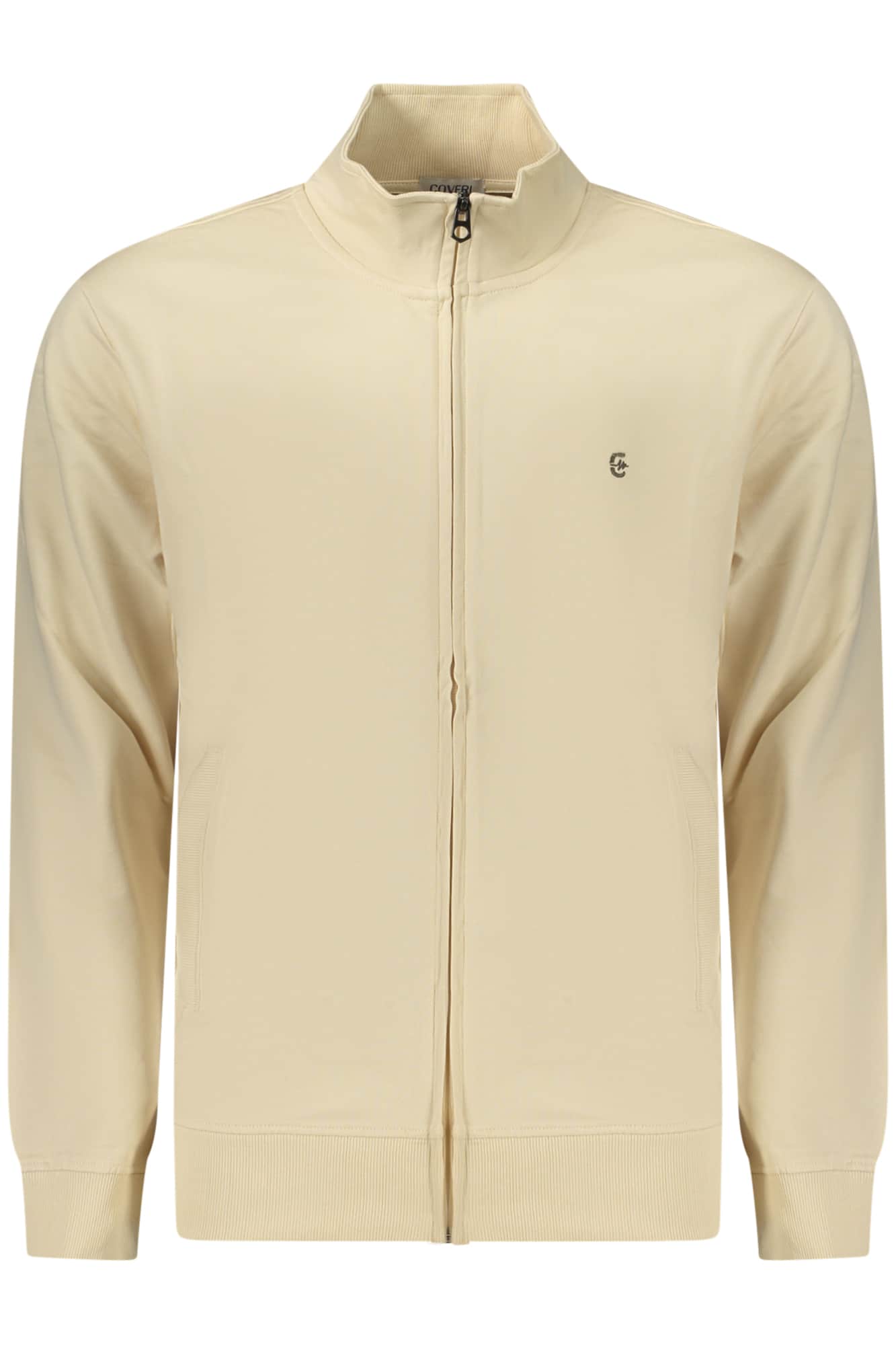 COVERI MOVING MEN'S BEIGE ZIP-UP SWEATSHIRT