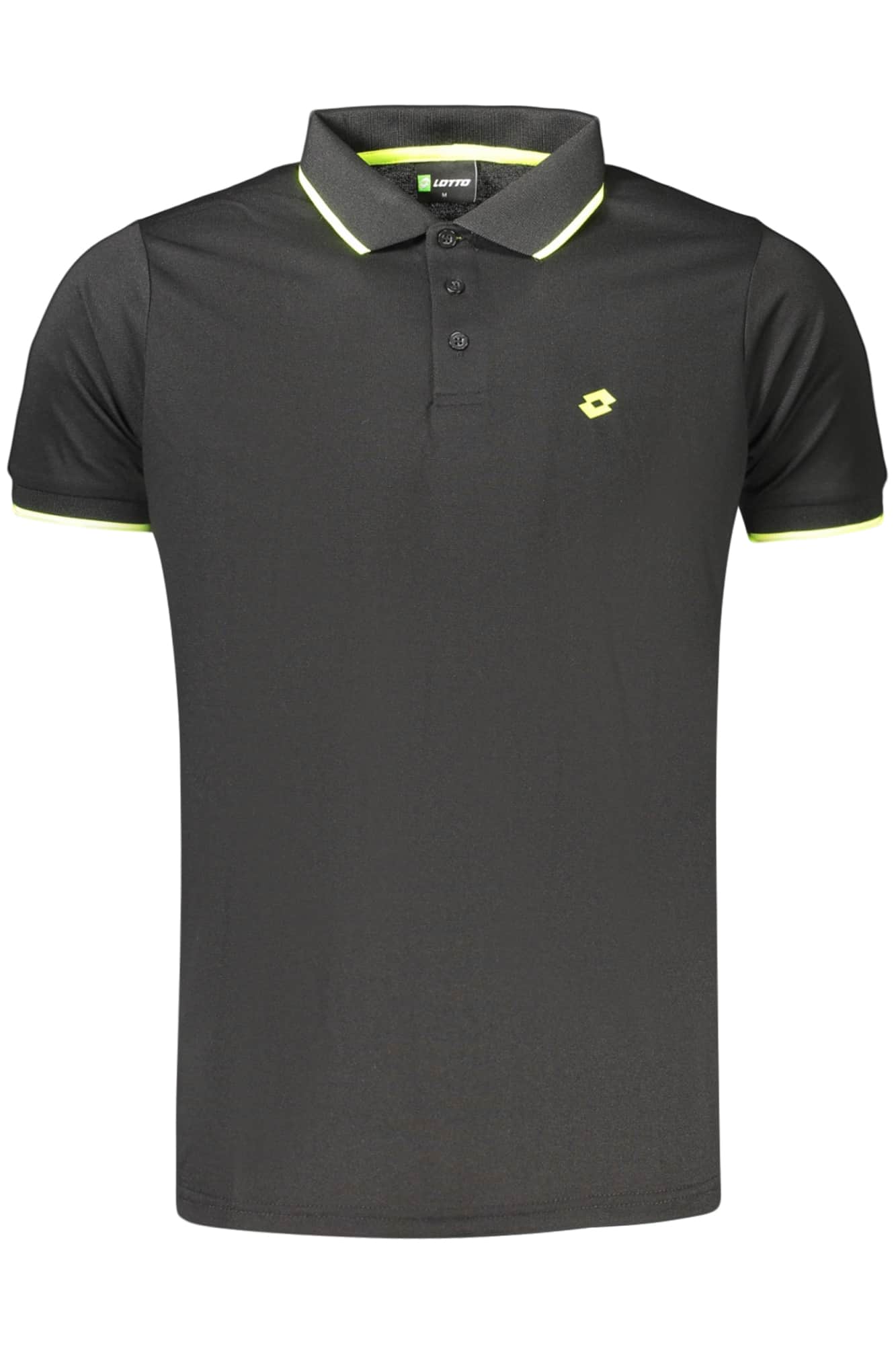 LOTTO MEN'S BLACK SHORT-SLEEVED POLO SHIRT