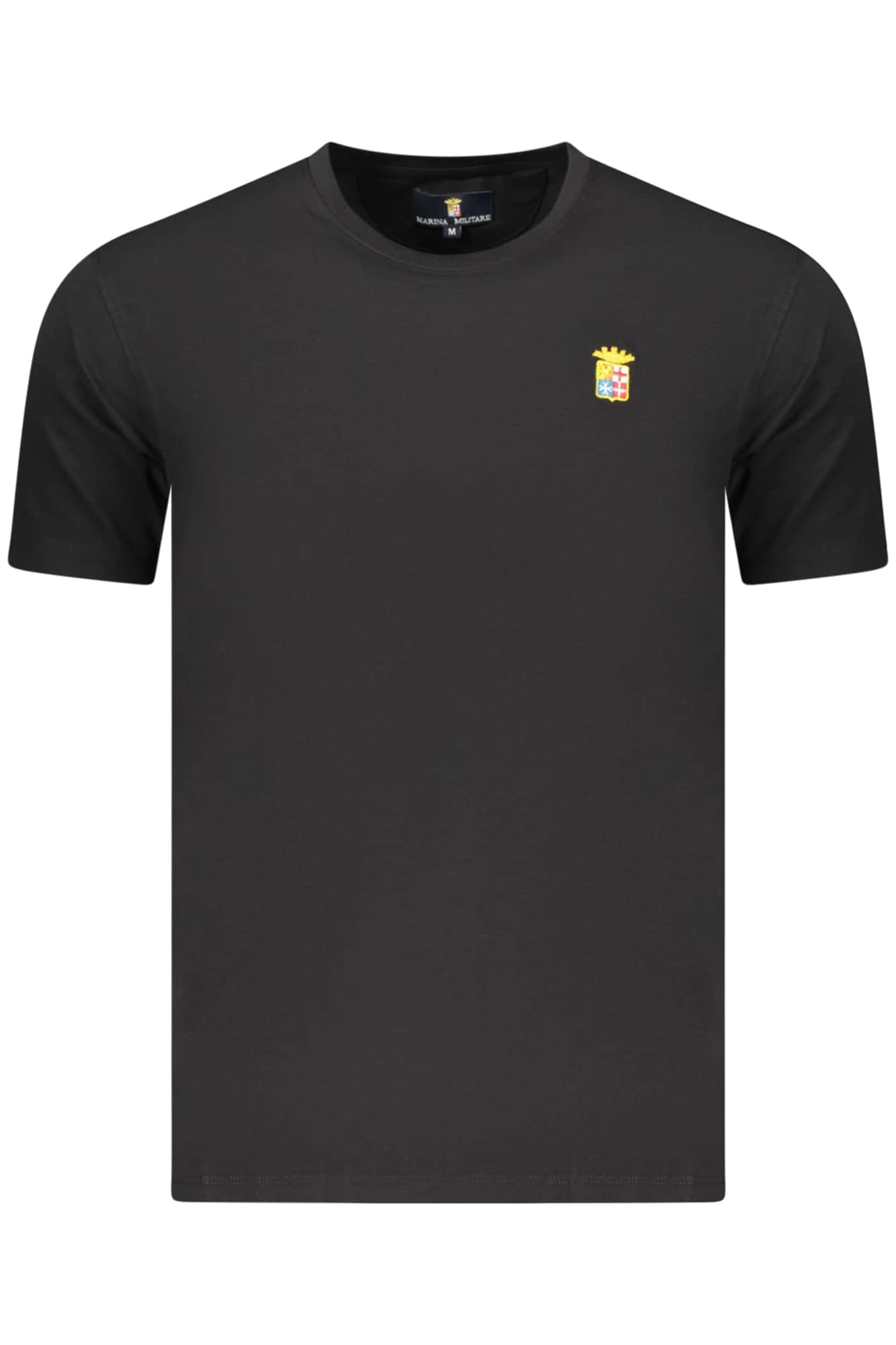 Marineblauw Heren Zwart Korte Mouw T-Shirt