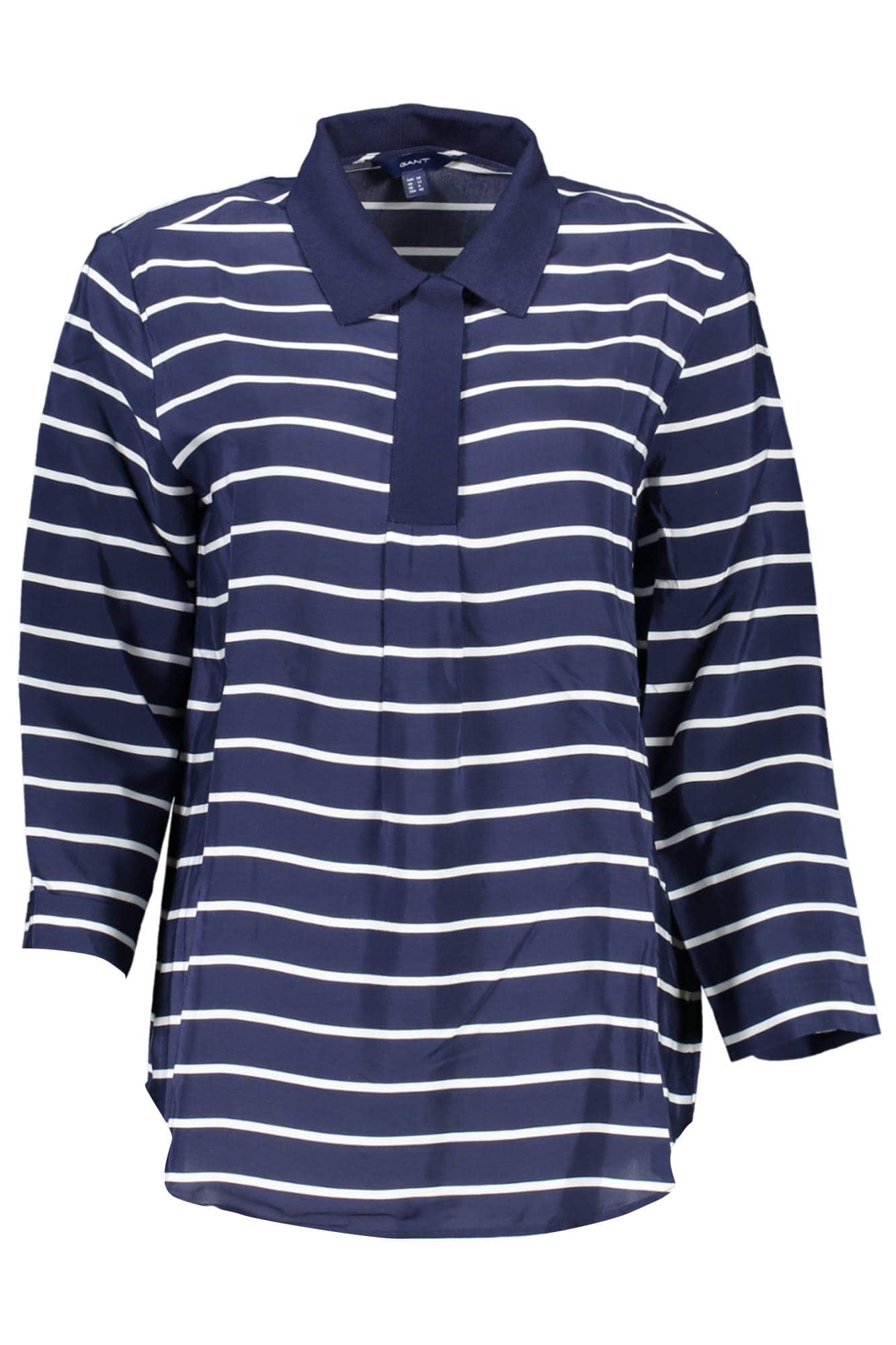 GANT WOMEN'S BLUE 3/4 SLEEVE POLO SHIRT