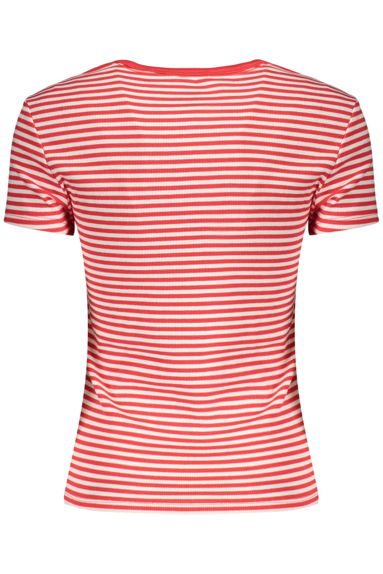 TOMMY HILFIGER DAMES KORTE MOUW T-SHIRT, ROOD