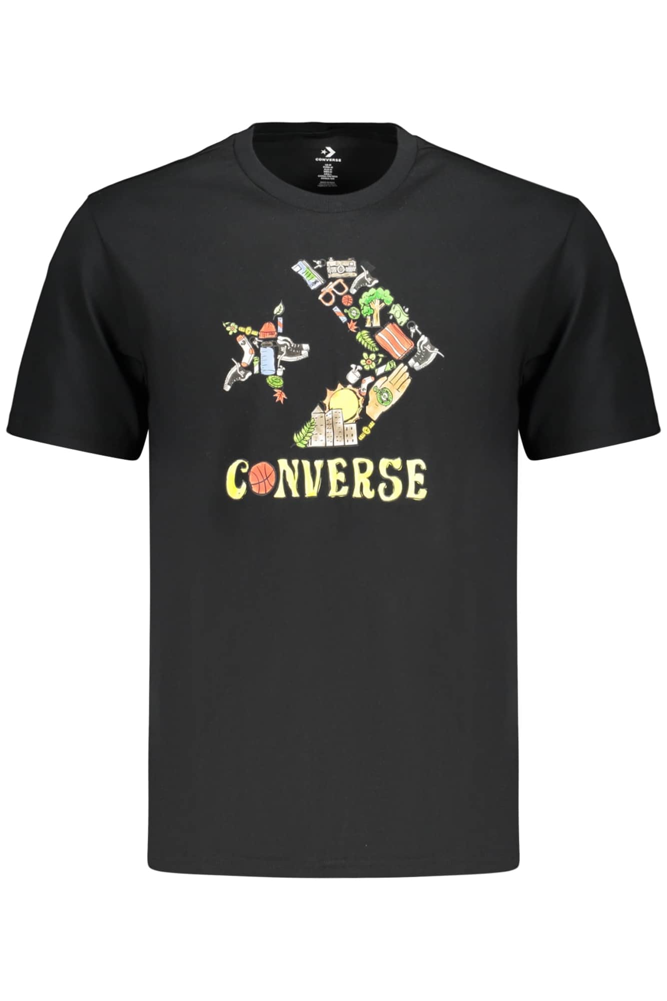 Converse Heren Korte Mouw T-Shirt, Zwart