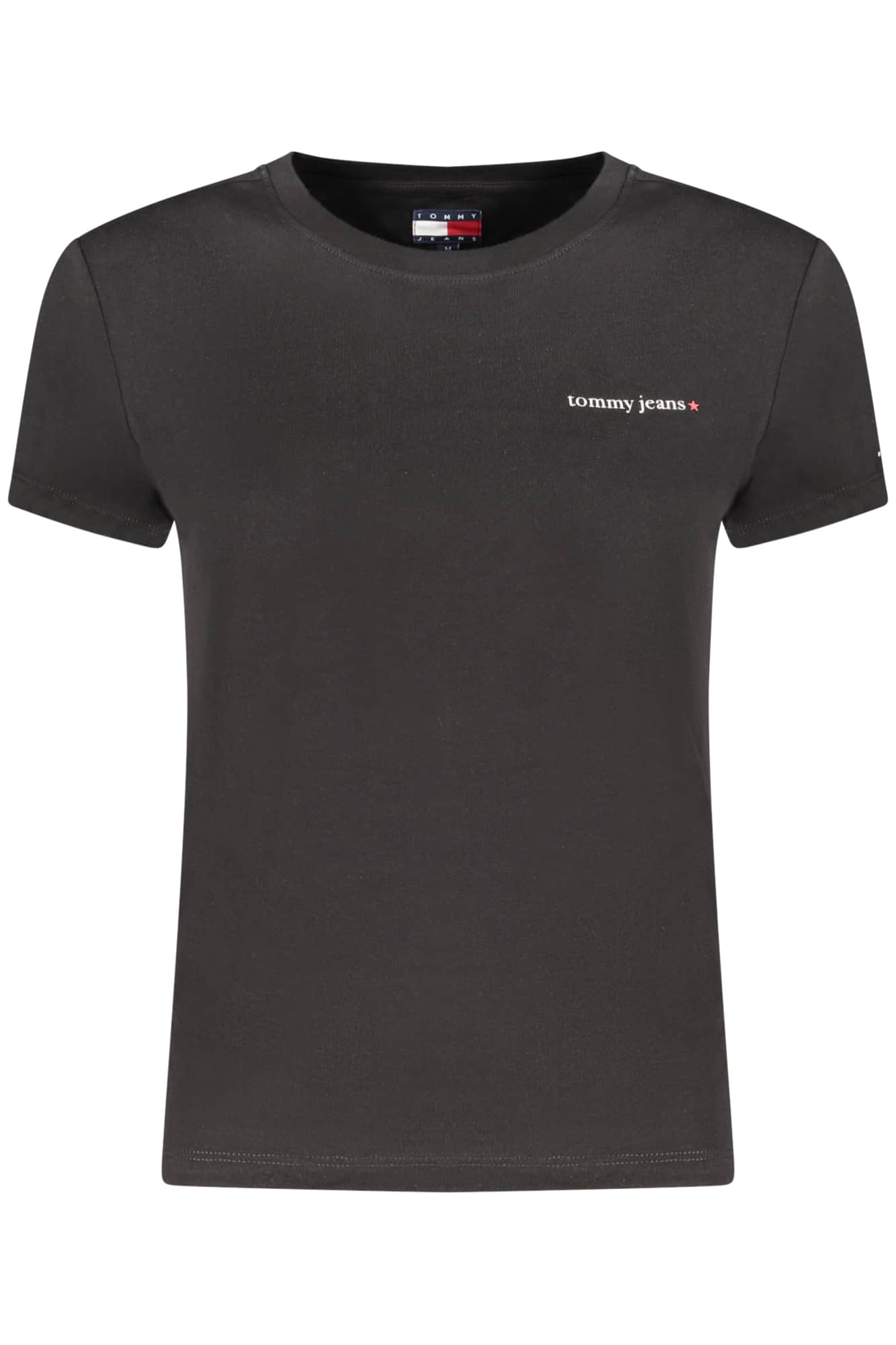 TOMMY HILFIGER DAMES KORTE MOUW T-SHIRT ZWART