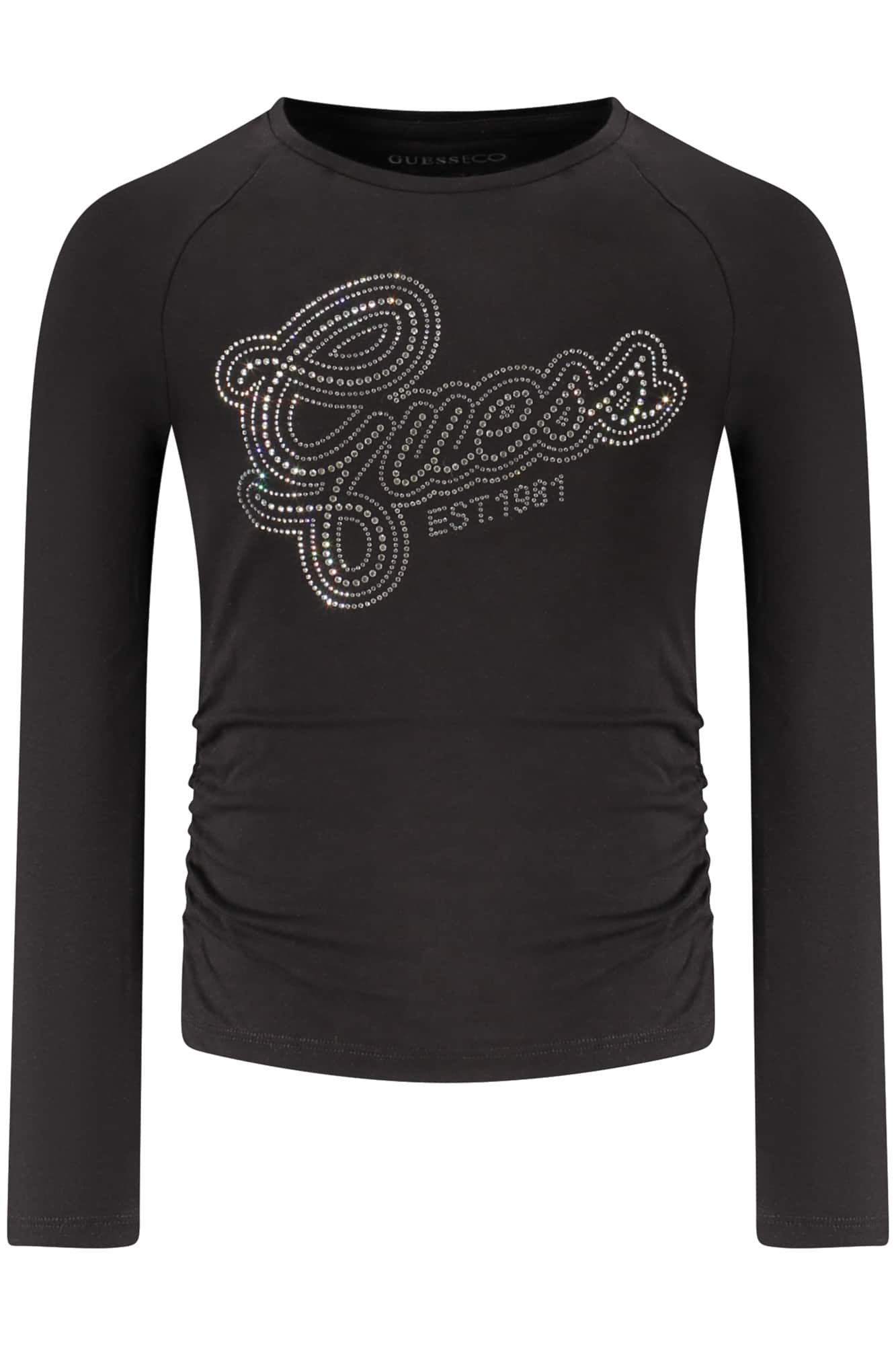 GUESS JEANS LANGE MOUW T-SHIRT VOOR MEISJES, ZWART