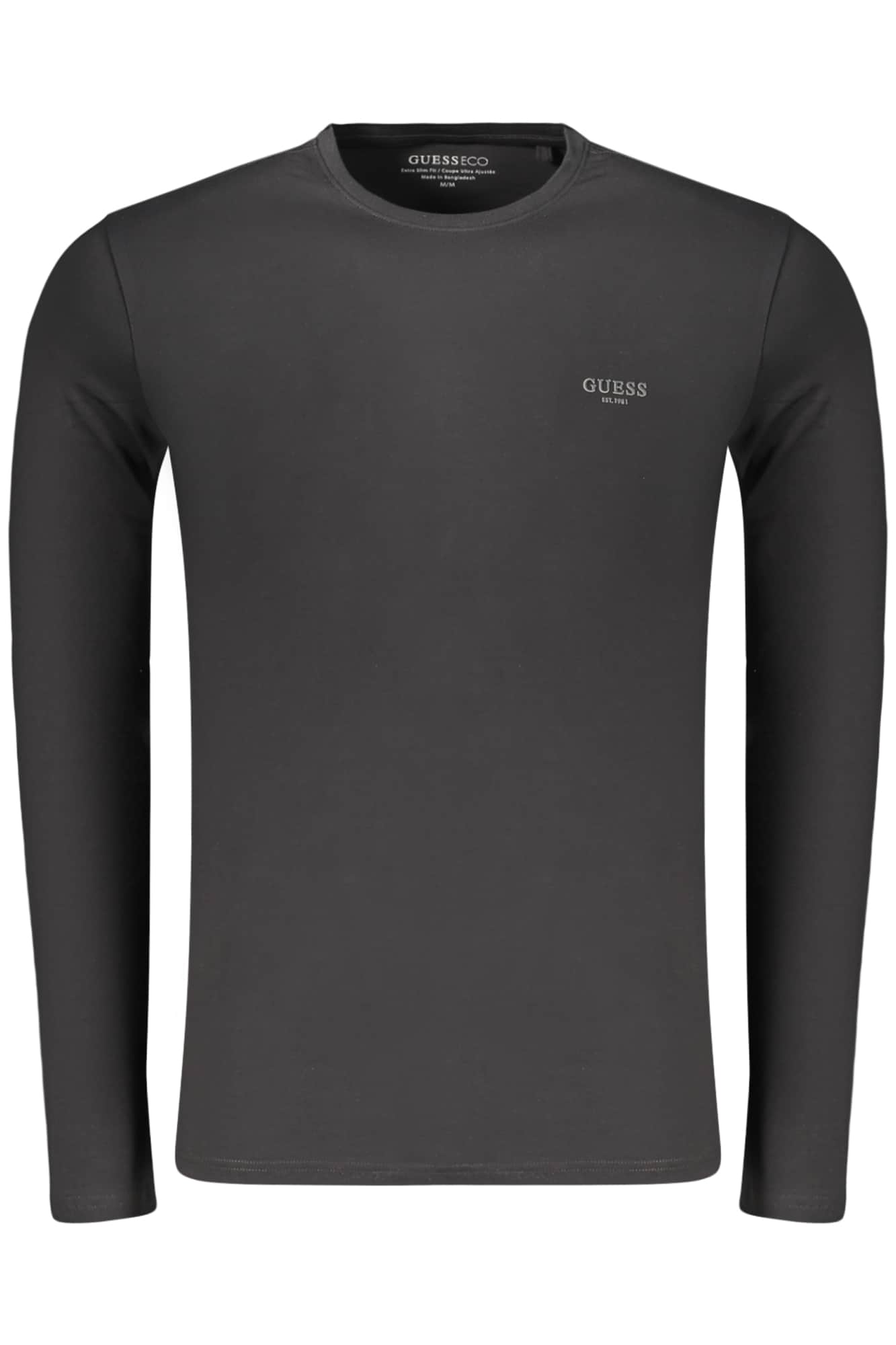 GUESS JEANS HEREN LANGE MOUW T-SHIRT ZWART