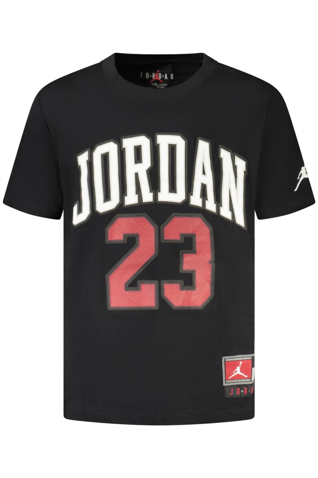 JORDAN KORTE MOUW T-SHIRT VOOR KINDER, ZWART
