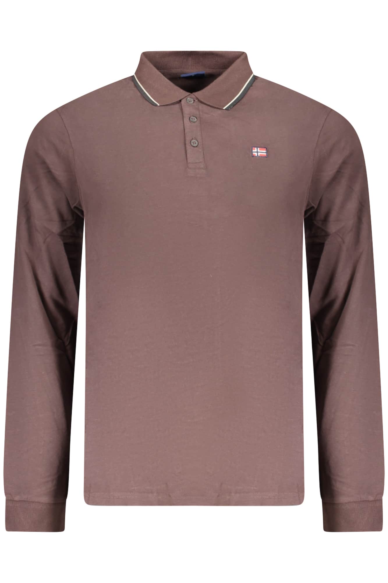 Norway 1963 heren lange mouw polo, bruin