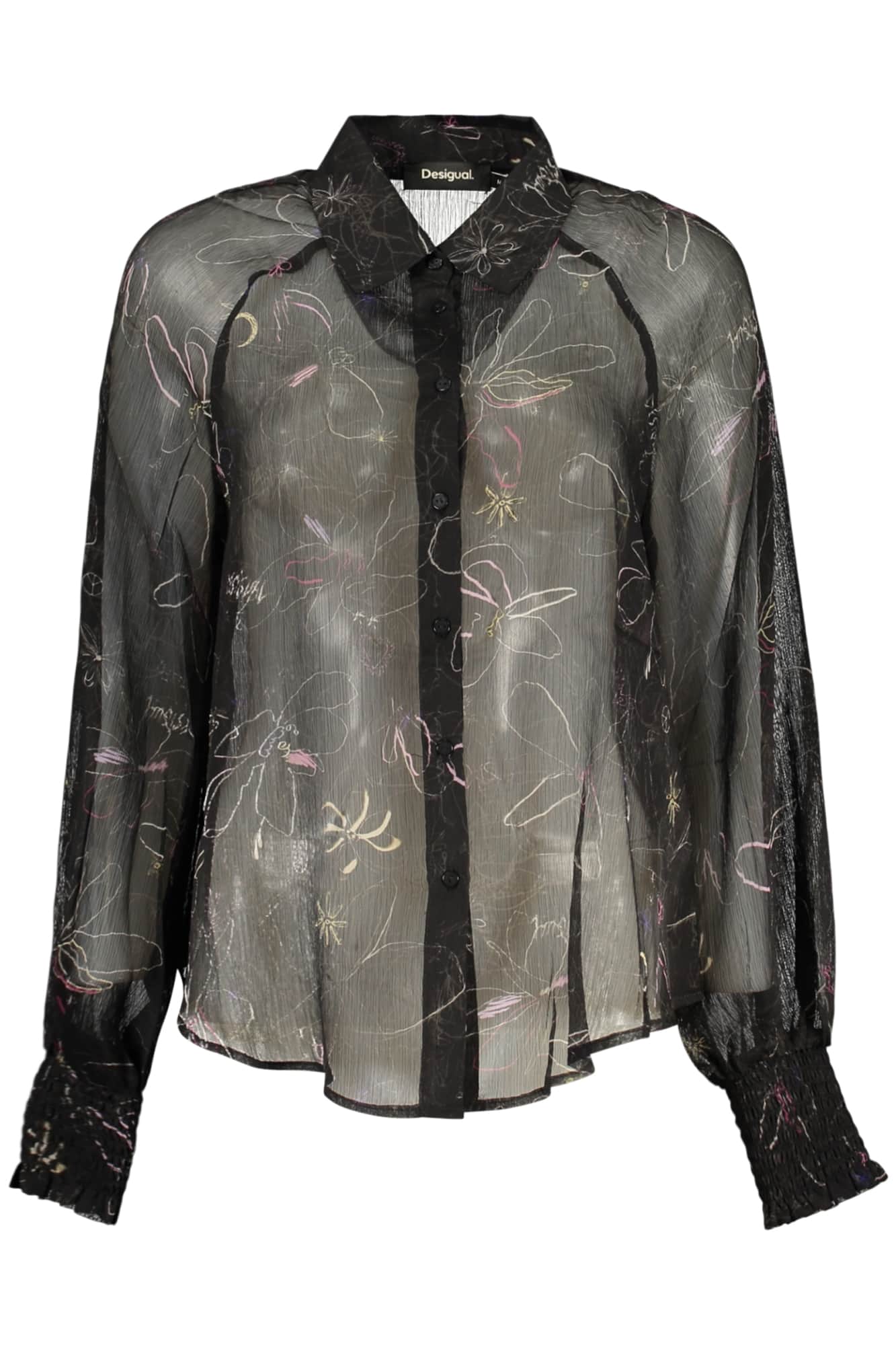 Desigual dames lange mouw shirt, zwart
