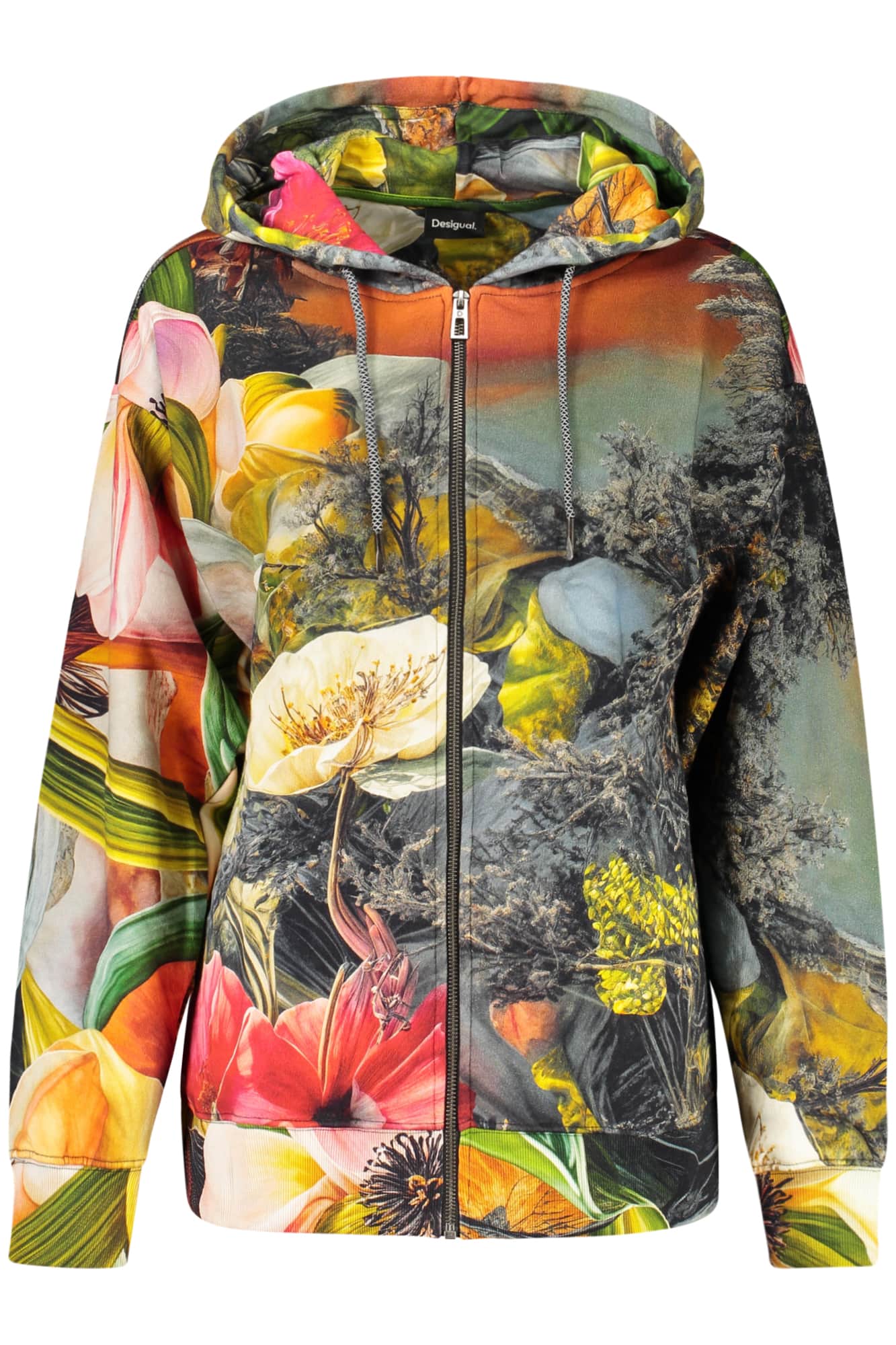 Desigual dames met rits sweater, grijs
