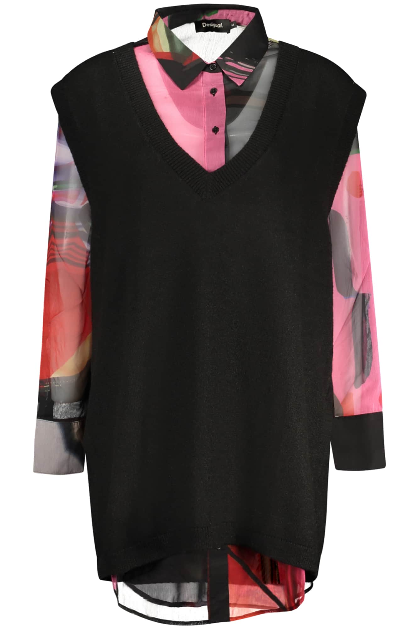 Desigual dames lange mouw shirt, zwart