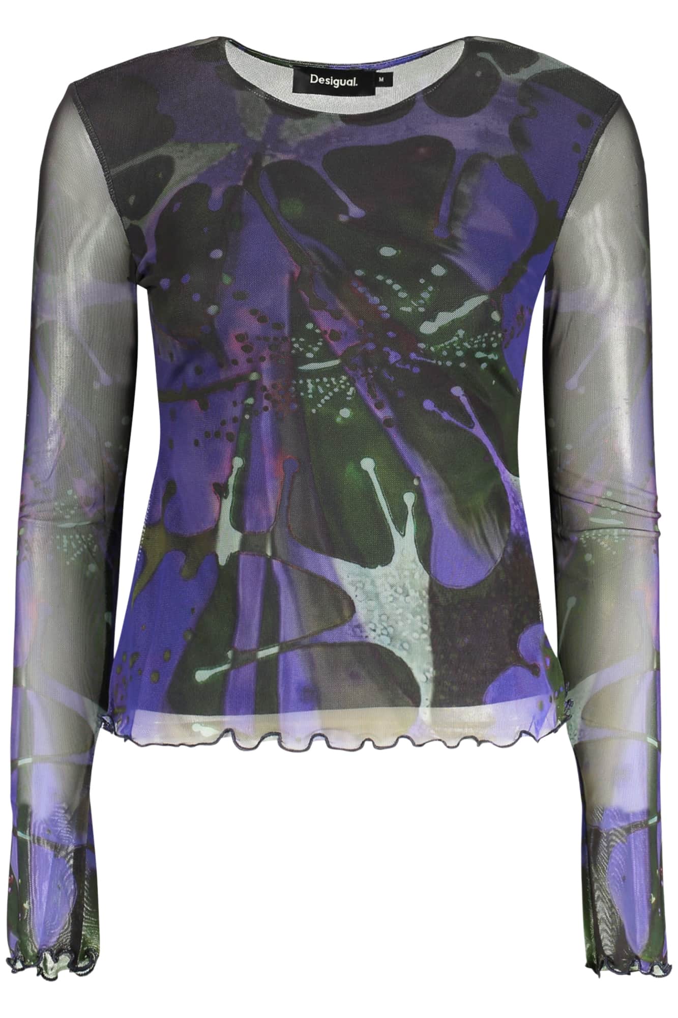 Desigual dames lange mouw t-shirt, blauw