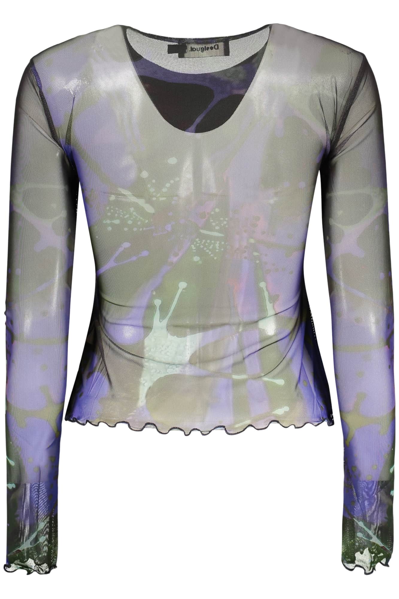Desigual dames lange mouw t-shirt, blauw