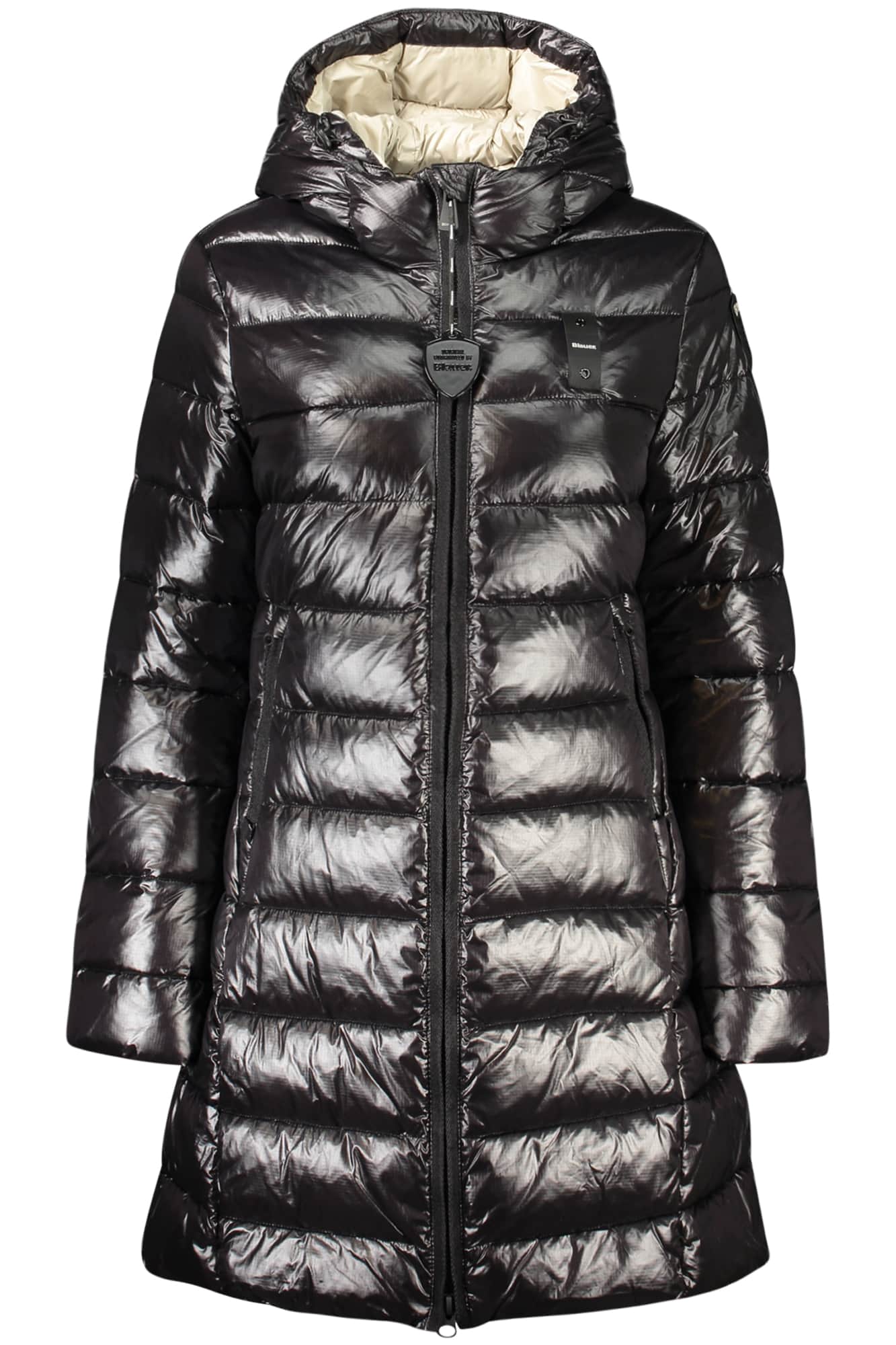 Blauer dames zwart jas
