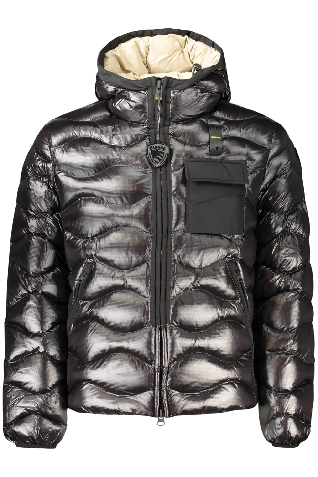 Blauer heren zwart jas