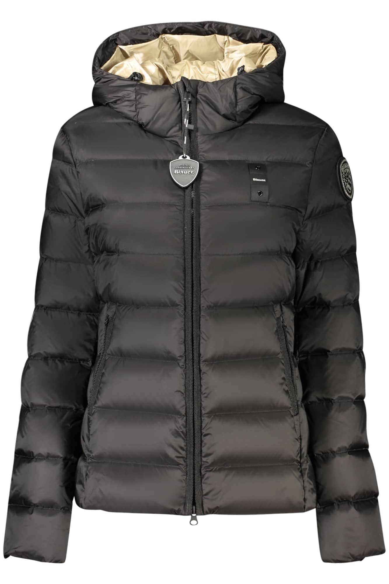 Blauer dames zwart jas