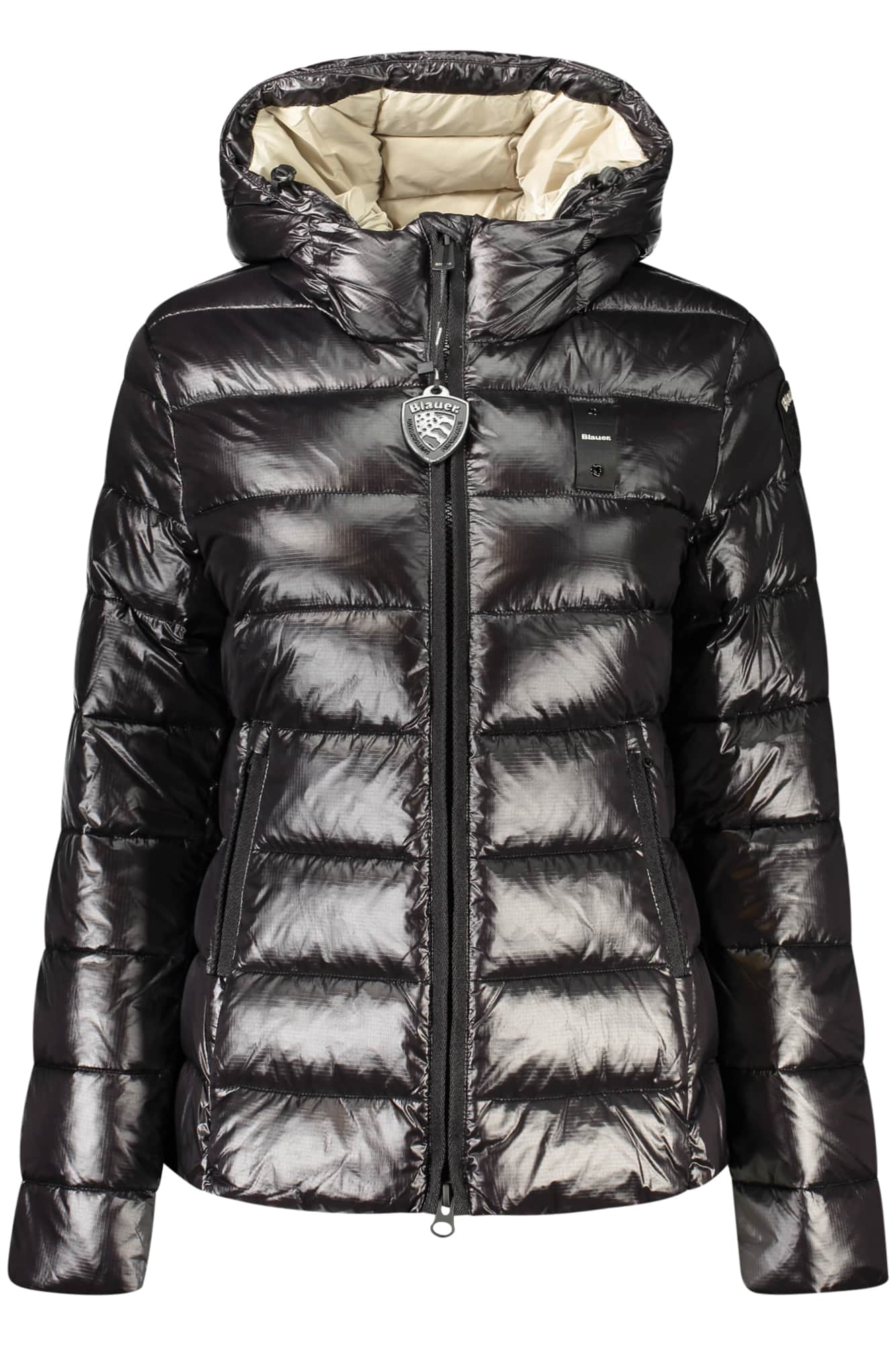 Blauer dames zwart jas