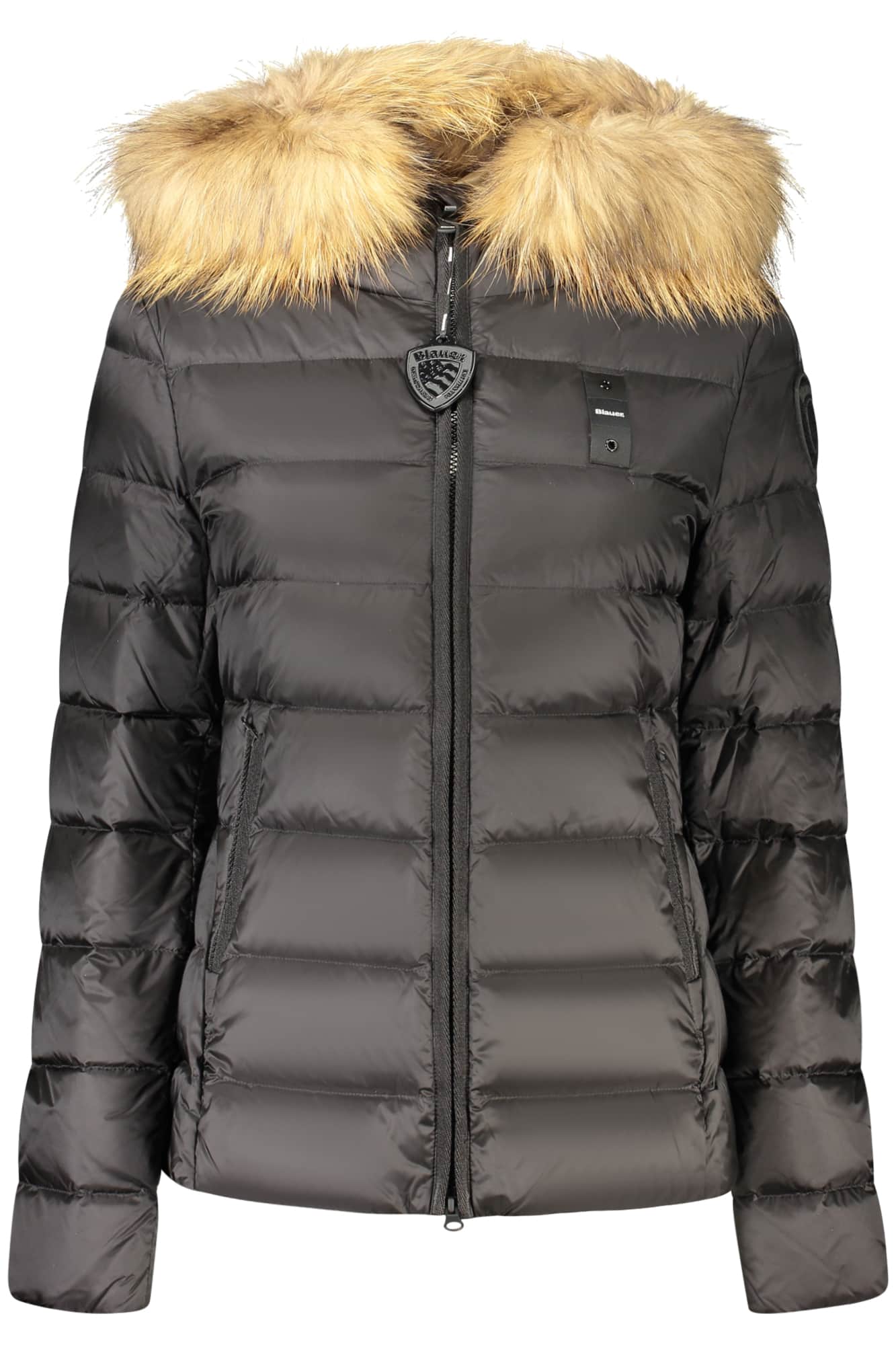 Blauer dames zwart jas